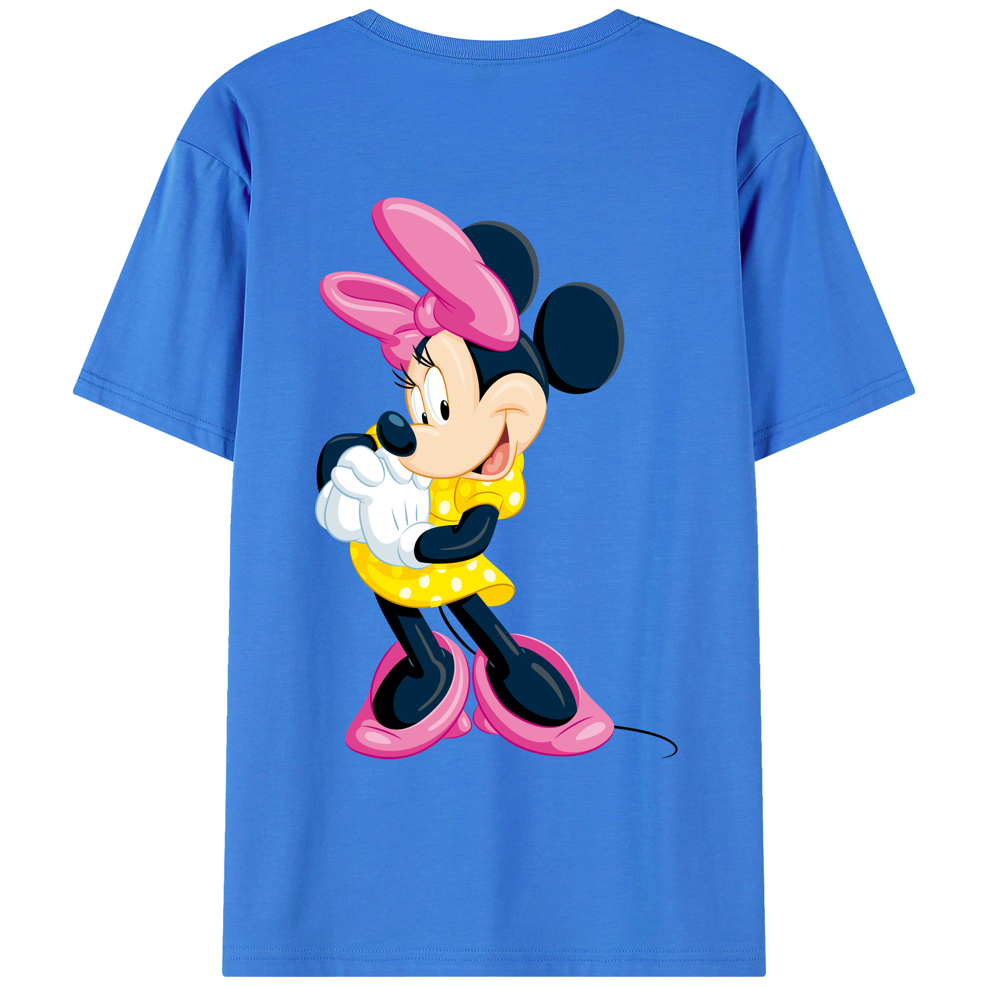 ミッキーマウス Mickey Mouse 綿100％ メンズ半袖Tシャツ（バックプリント） 通気性