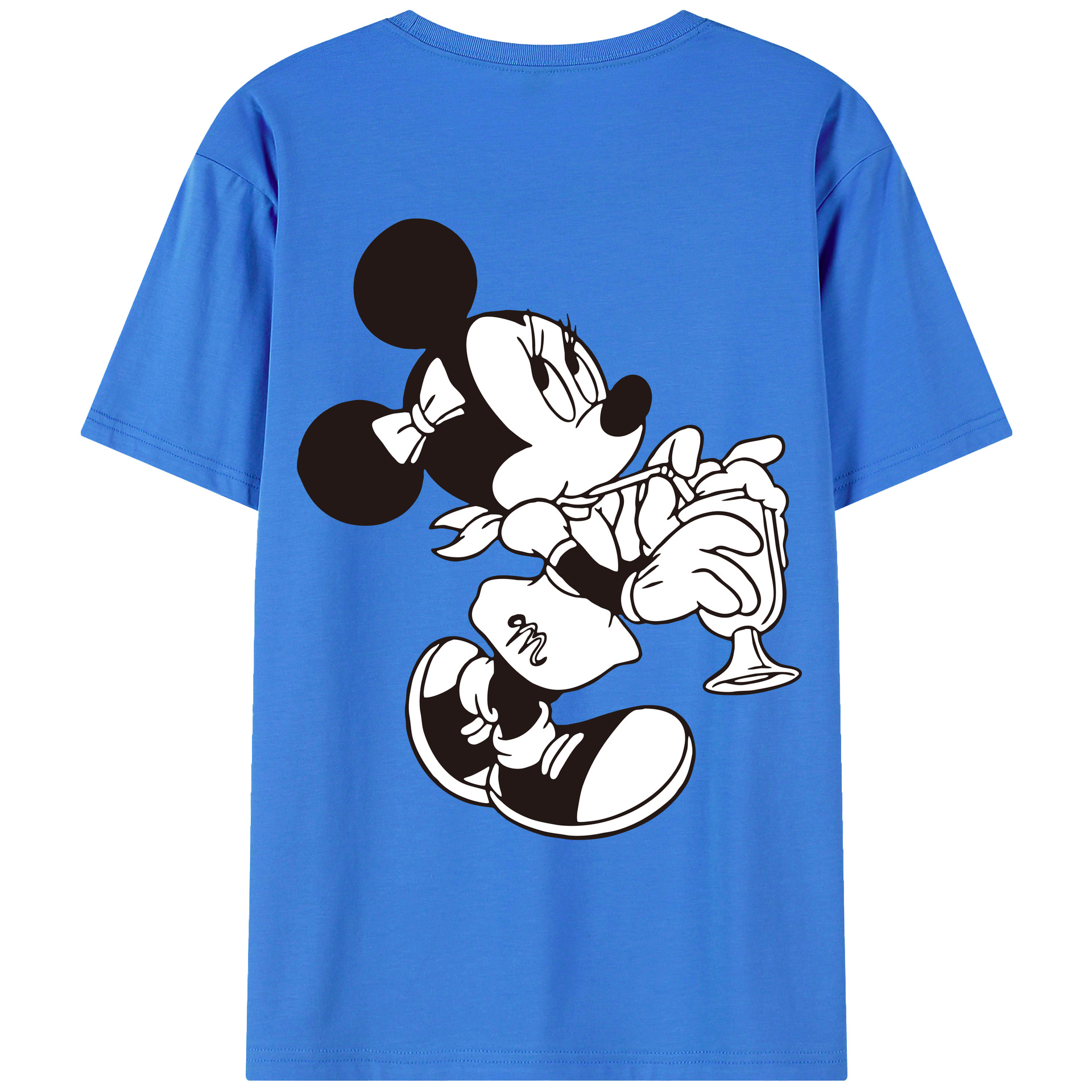 ミッキーマウス Mickey Mouse 綿100％ メンズ半袖Tシャツ（バックプリント） 通気性
