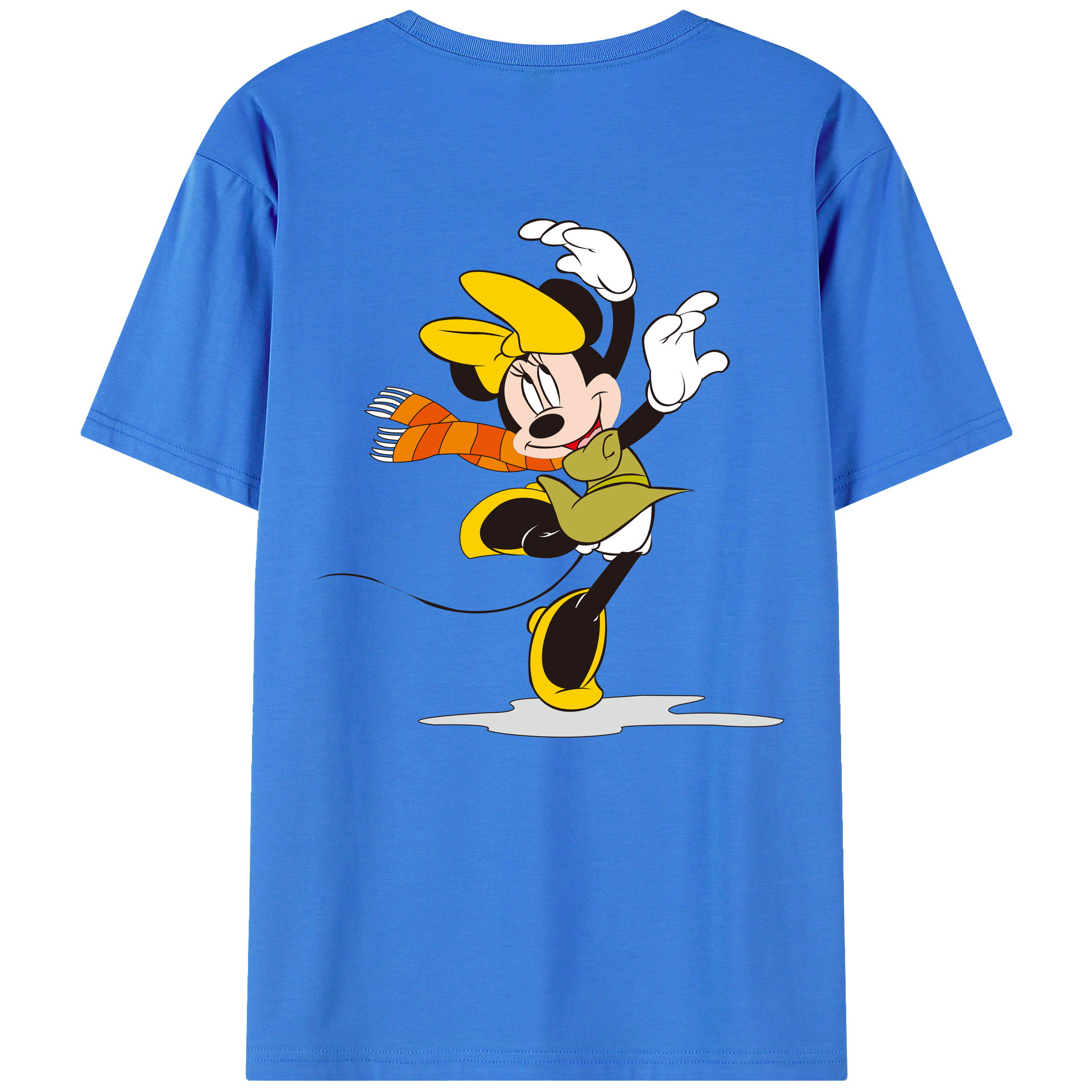 ミッキーマウス Mickey Mouse 綿100％ メンズ半袖Tシャツ（バックプリント） 通気性