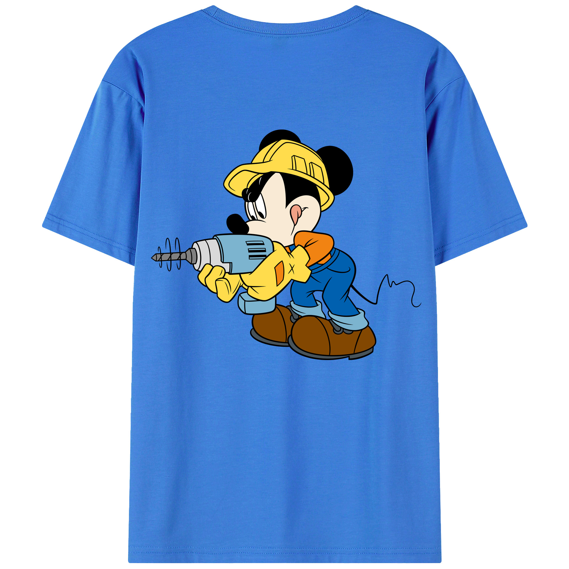ミッキーマウス Mickey Mouse 綿100％ メンズ半袖Tシャツ（バックプリント） 通気性