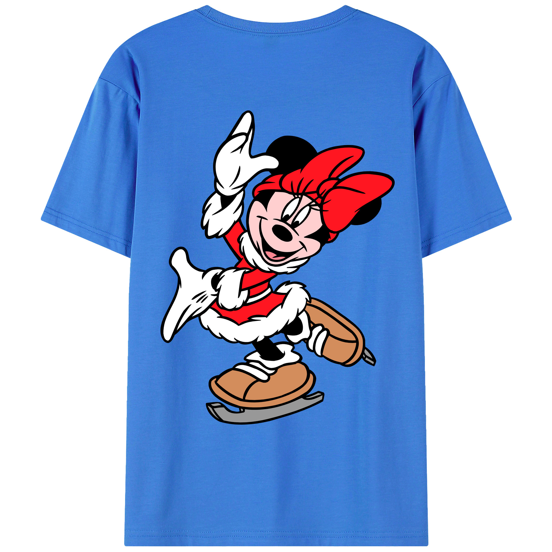 ミッキーマウス Mickey Mouse 綿100％ メンズ半袖Tシャツ（バックプリント） 通気性