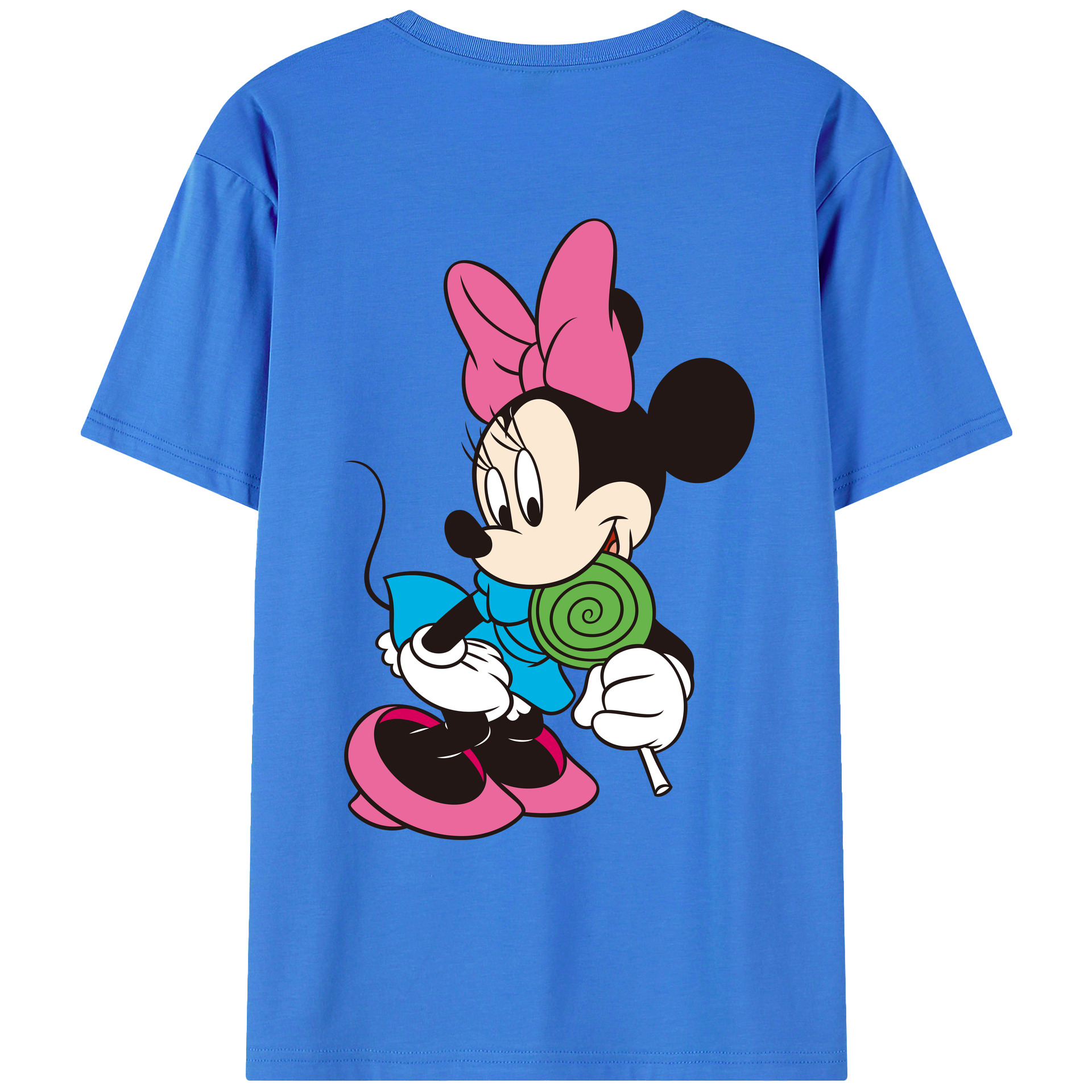 ミッキーマウス Mickey Mouse 綿100％ メンズ半袖Tシャツ（バックプリント） 通気性
