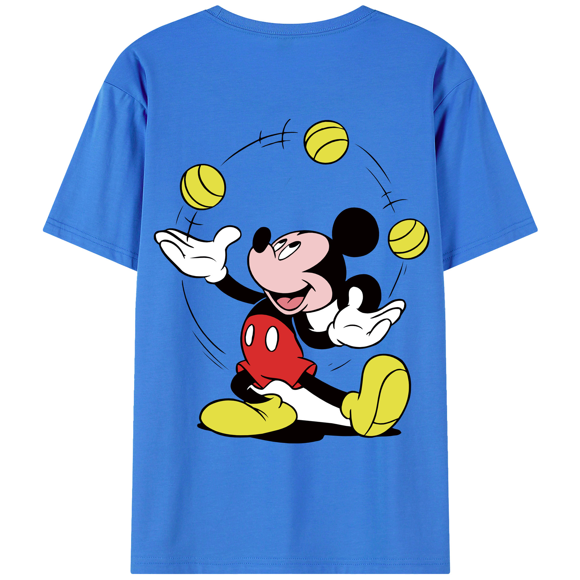 ミッキーマウス Mickey Mouse 綿100％ メンズ半袖Tシャツ（バックプリント） 通気性