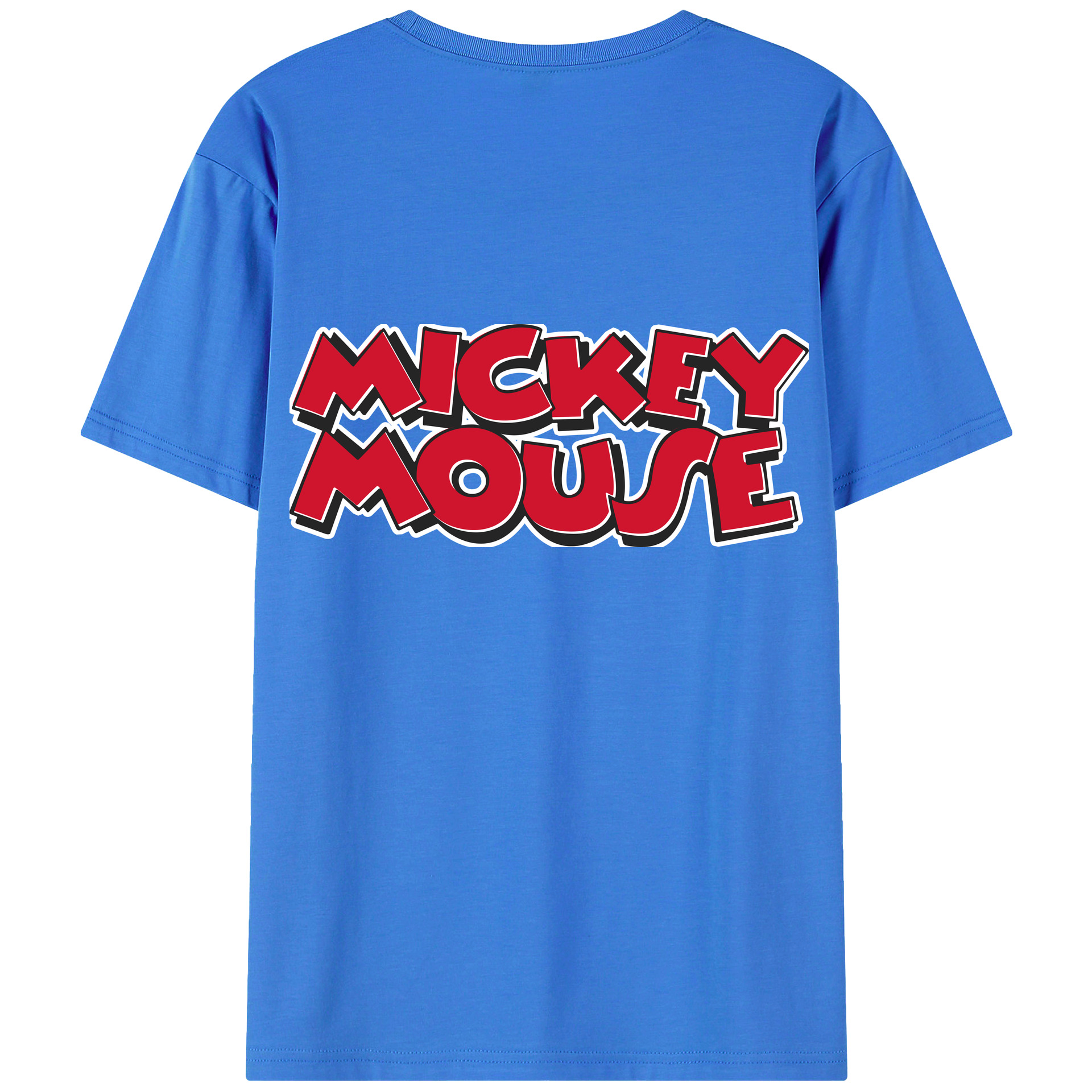 ミッキーマウス Mickey Mouse 綿100％ メンズ半袖Tシャツ（バックプリント） 通気性