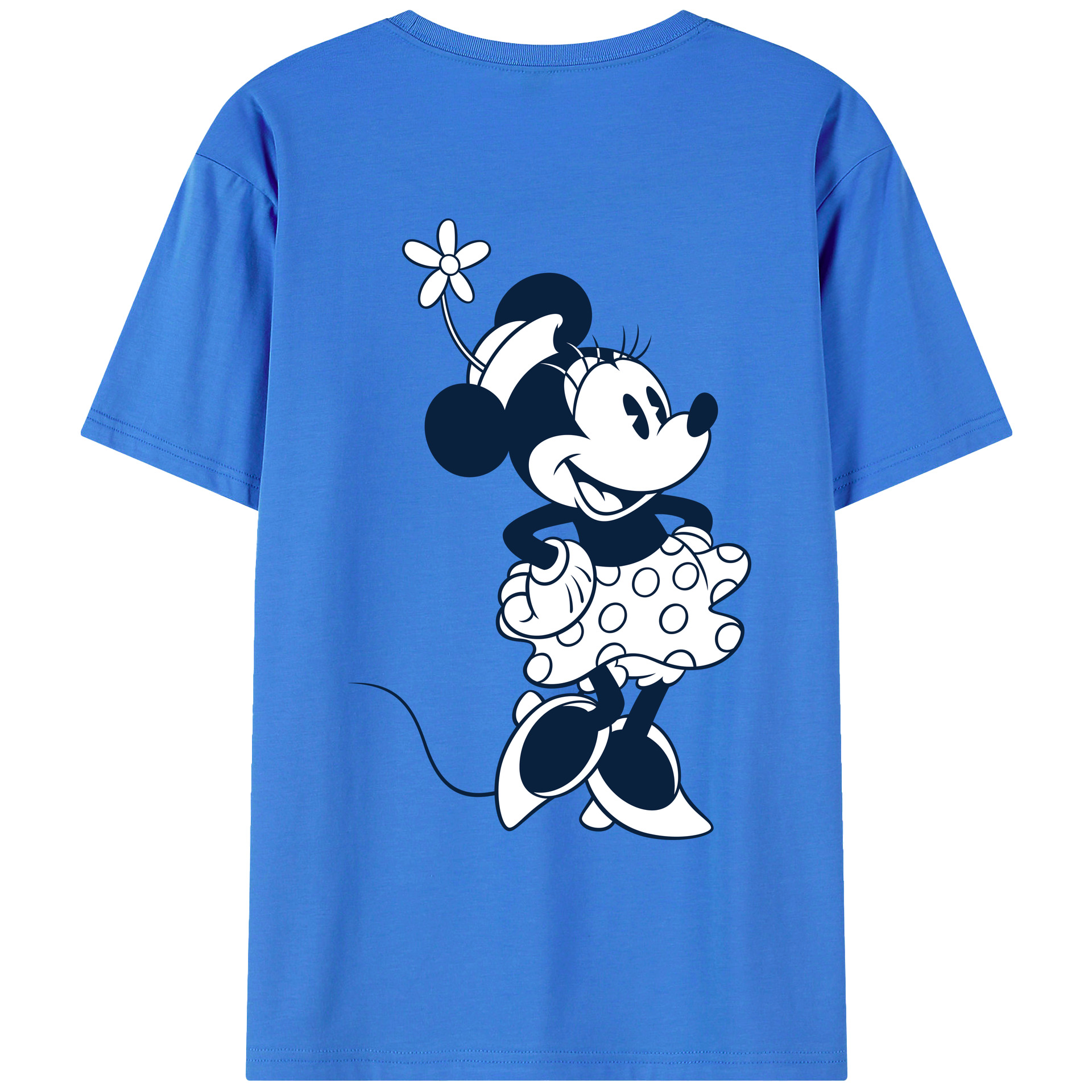 ミッキーマウス Mickey Mouse 綿100％ メンズ半袖Tシャツ（バックプリント） 通気性