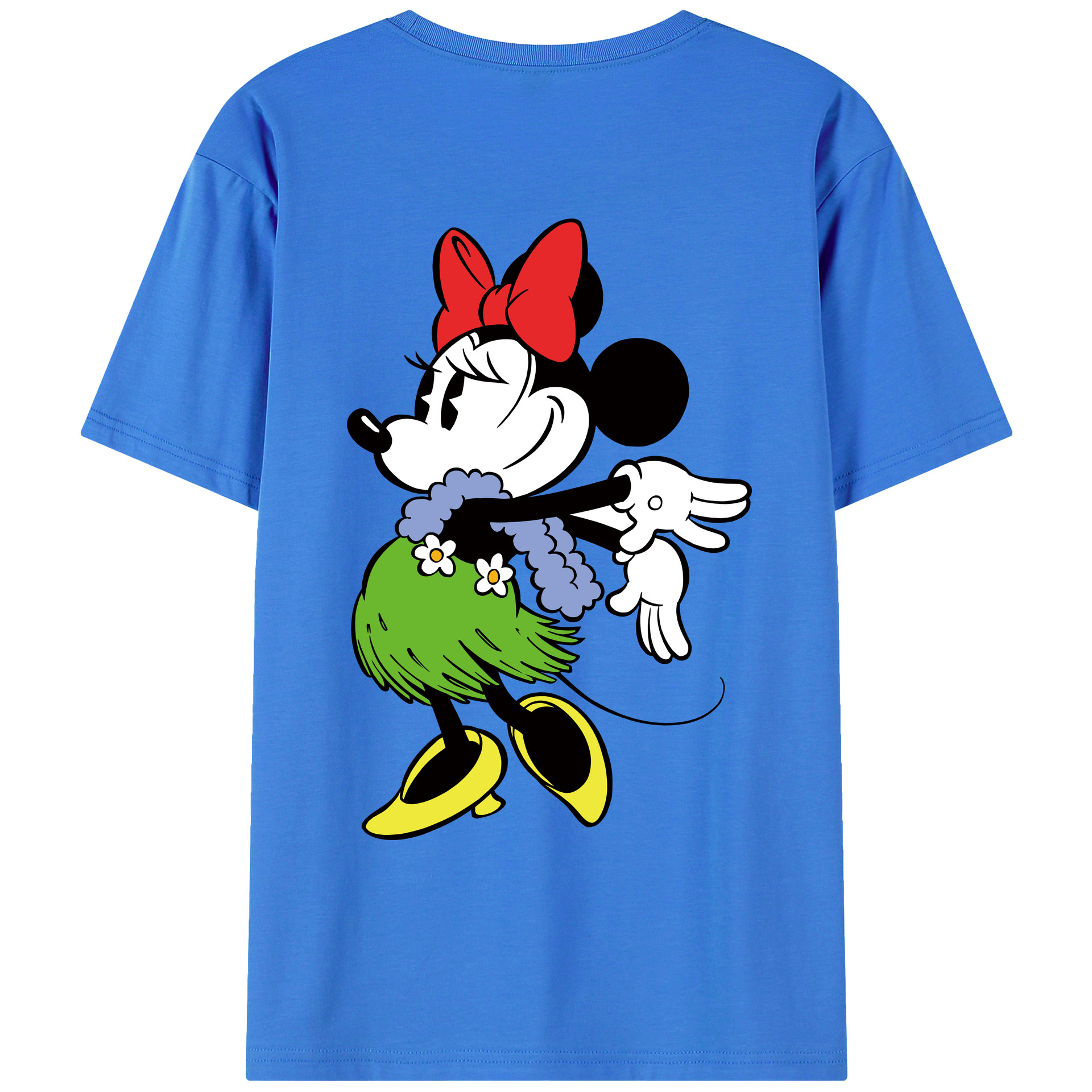 （画像用） ミッキーマウス Mickey Mouse 綿100％ メンズ半袖Tシャツ（バックプリント） 通気性