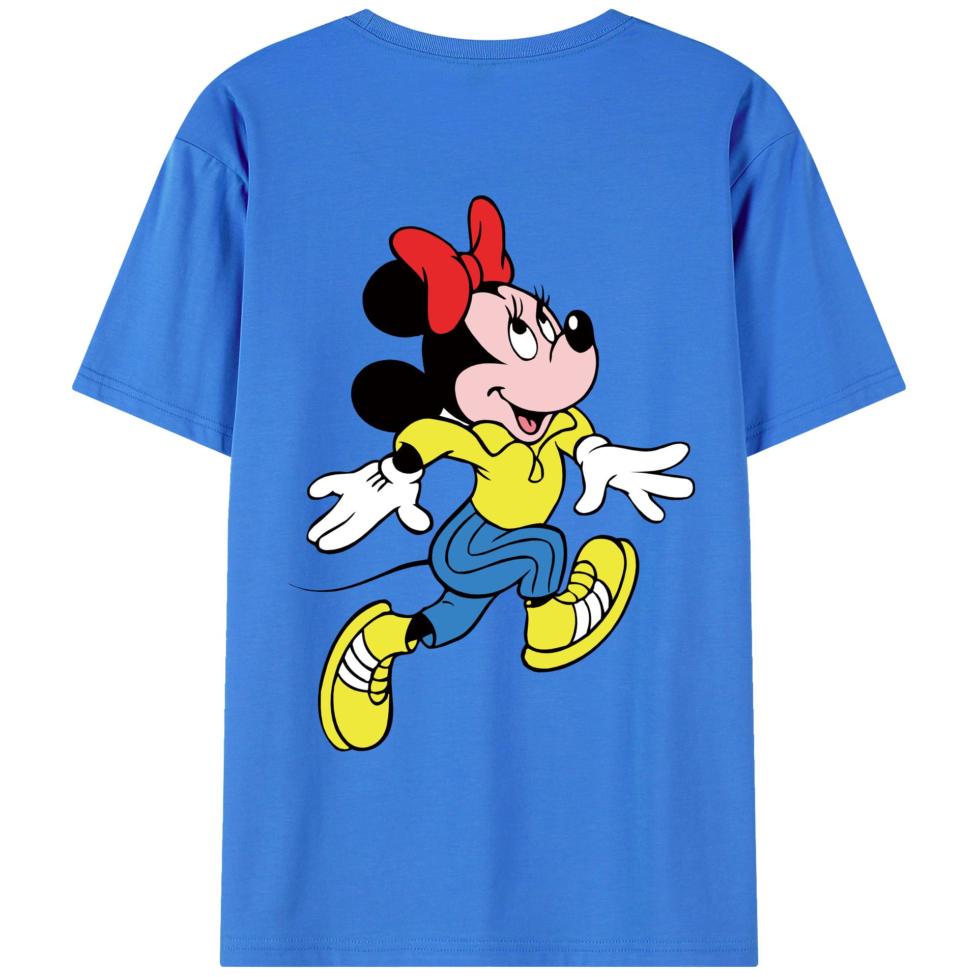 ミッキーマウス Mickey Mouse 綿100％ メンズ半袖Tシャツ（バックプリント） 通気性