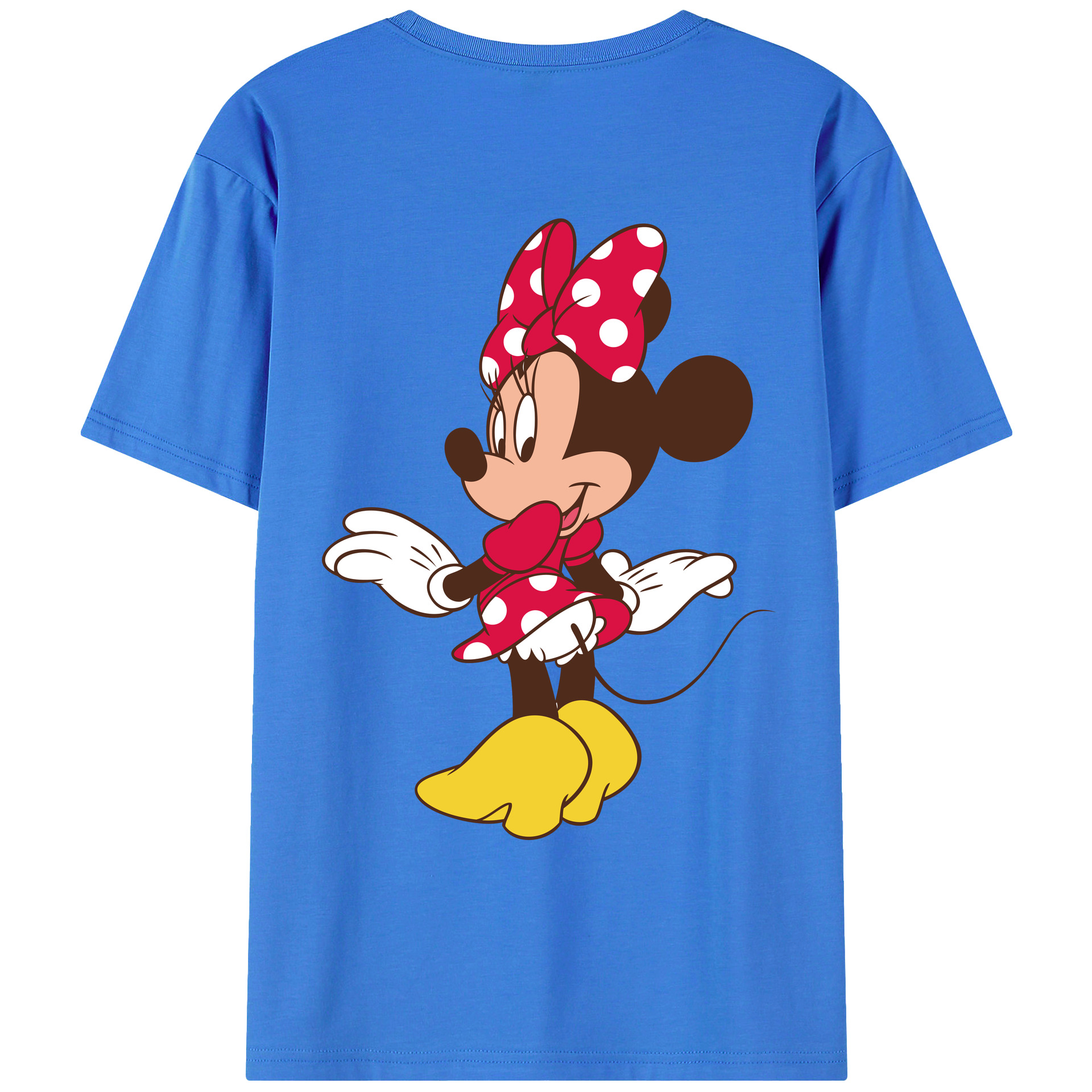 ミッキーマウス Mickey Mouse 綿100％ メンズ半袖Tシャツ（バックプリント） 通気性