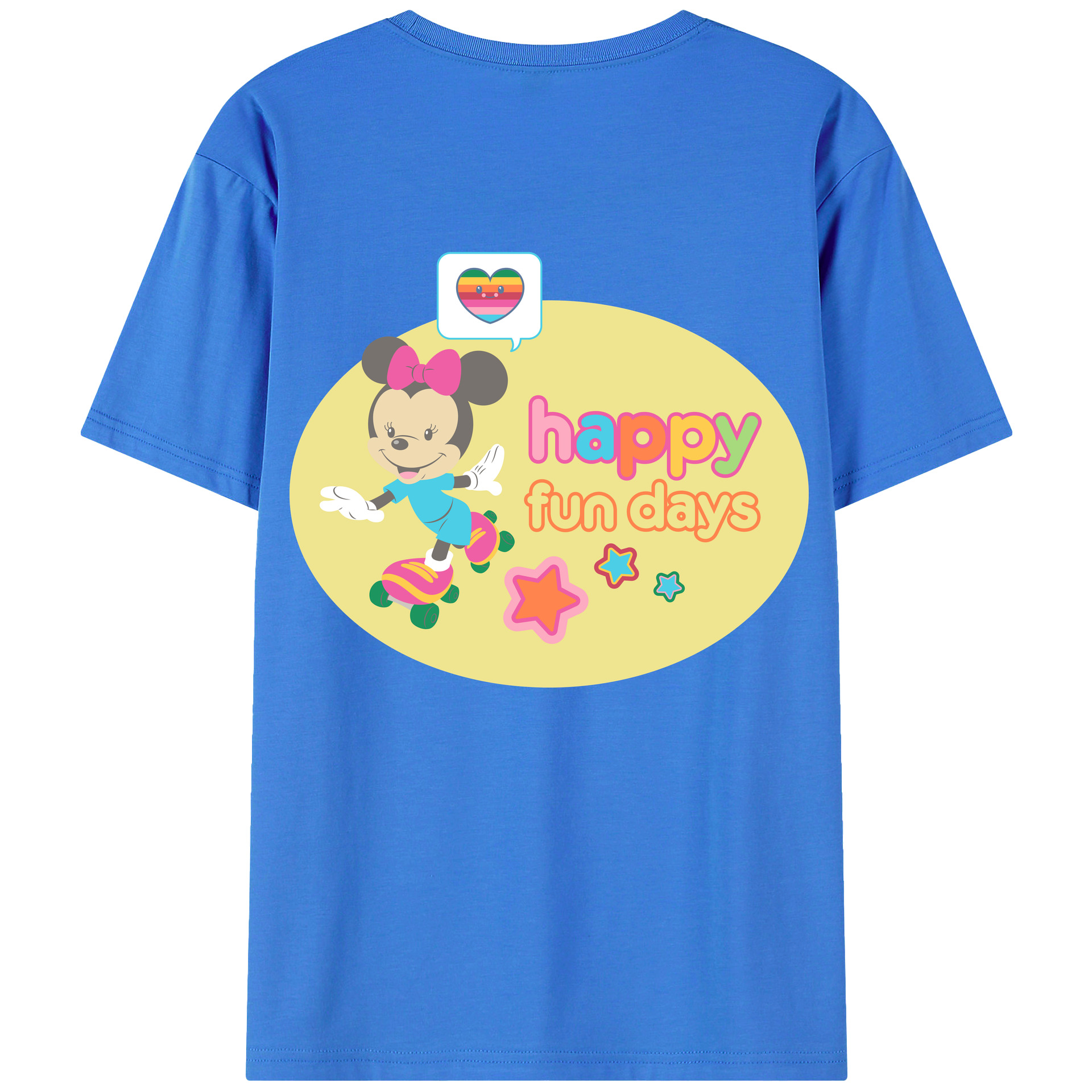 （画像用） ミッキーマウス Mickey Mouse 綿100％ メンズ半袖Tシャツ（バックプリント） 通気性