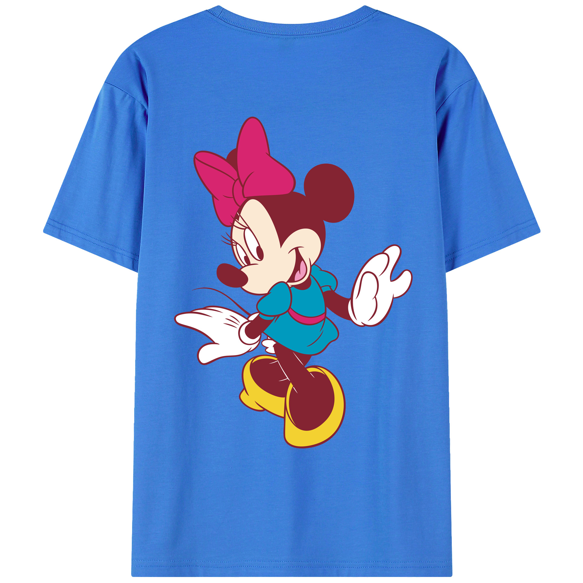 ミッキーマウス Mickey Mouse 綿100％ メンズ半袖Tシャツ（バックプリント） 通気性