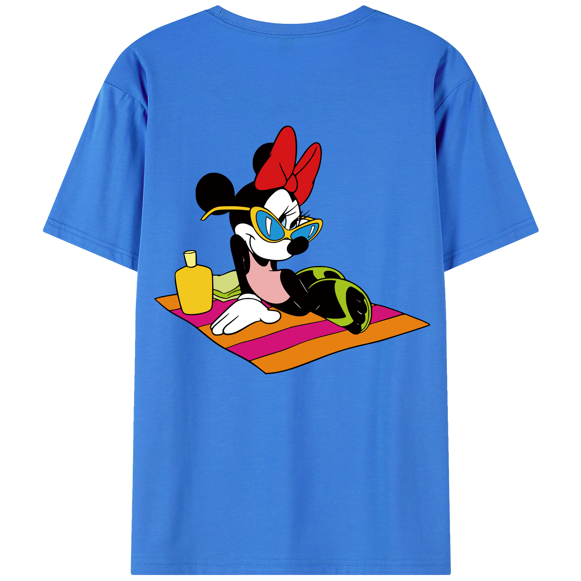 ミッキーマウス Mickey Mouse 綿100％ メンズ半袖Tシャツ（バックプリント） 通気性