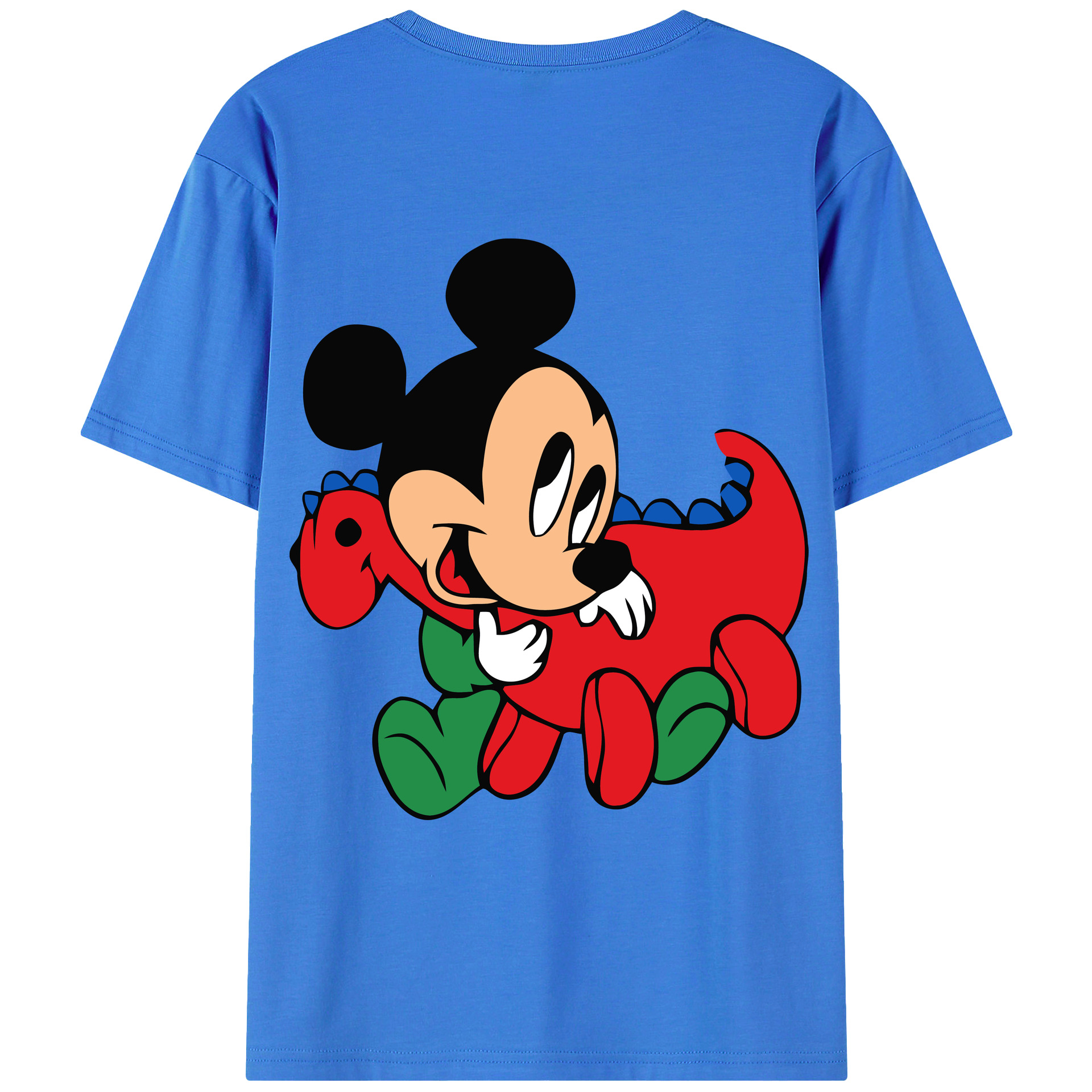 ミッキーマウス Mickey Mouse 綿100％ メンズ半袖Tシャツ（バックプリント） 通気性