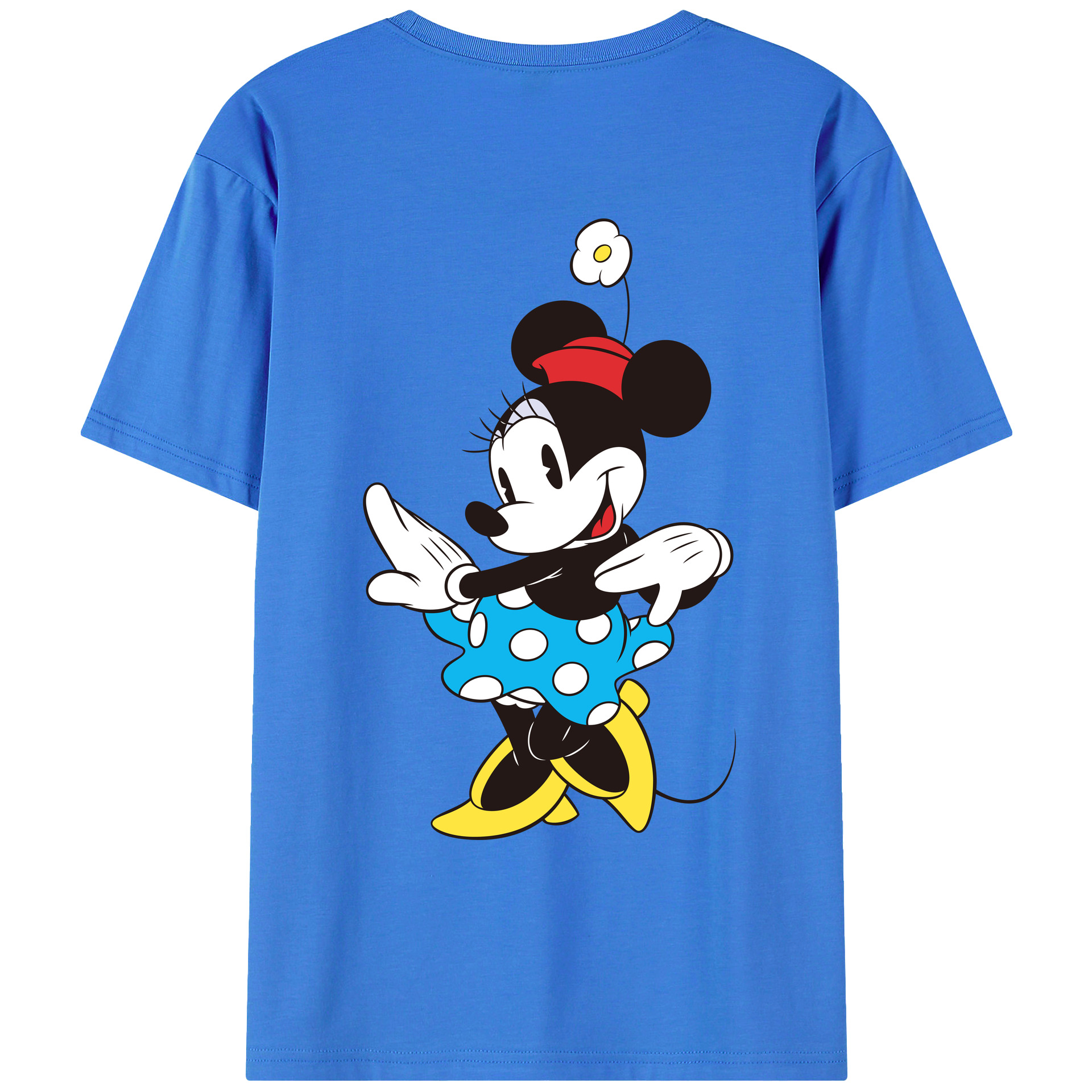 ミッキーマウス Mickey Mouse 綿100％ メンズ半袖Tシャツ（バックプリント） 通気性