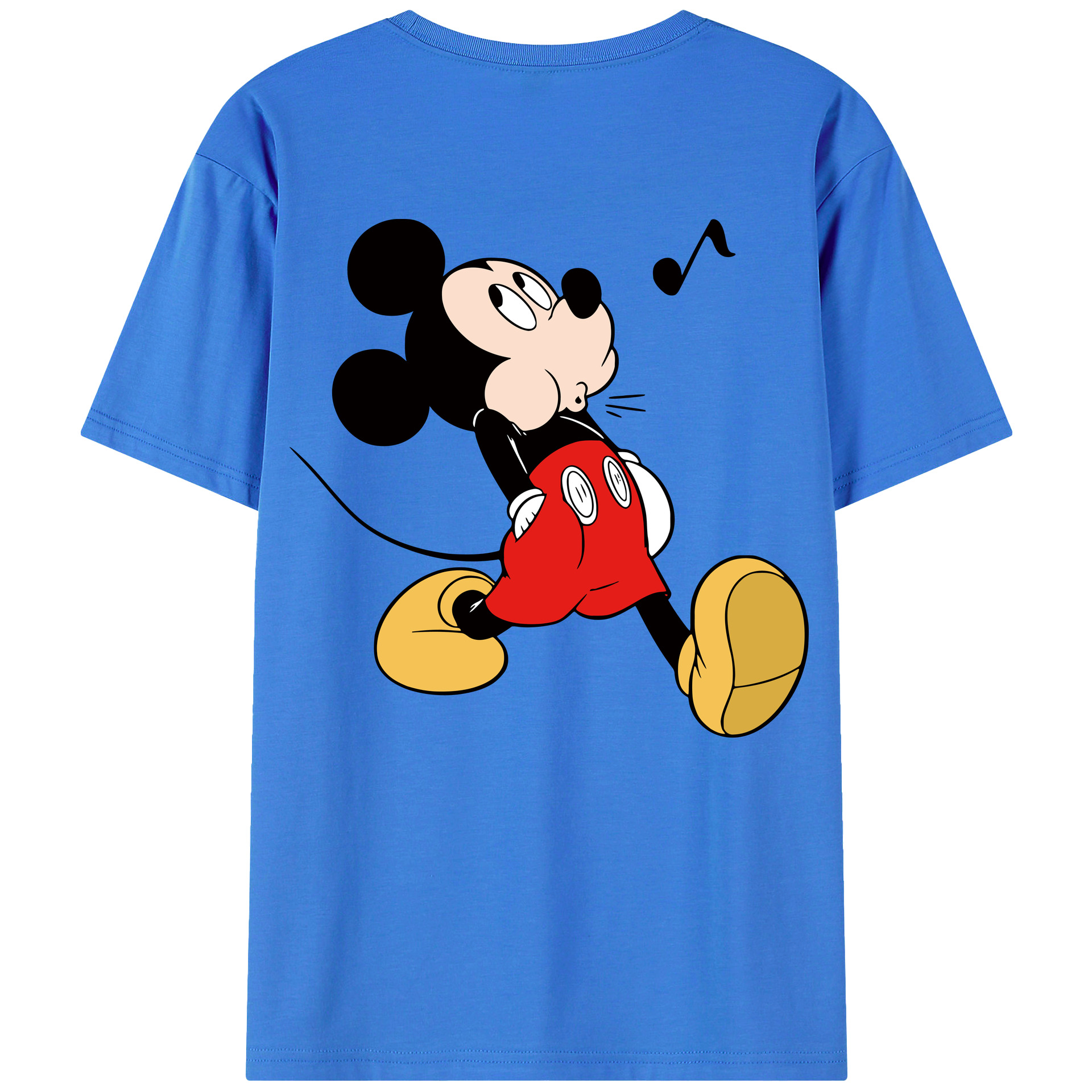 ミッキーマウス Mickey Mouse 綿100％ メンズ半袖Tシャツ（バックプリント） 通気性