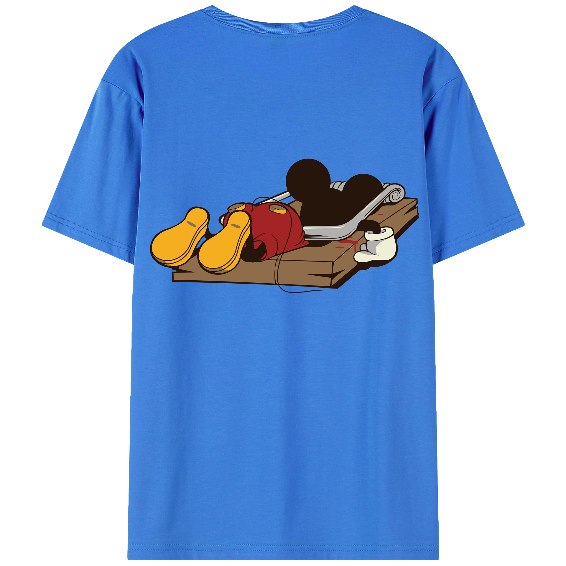 ミッキーマウス Mickey Mouse 綿100％ メンズ半袖Tシャツ（バックプリント） 通気性