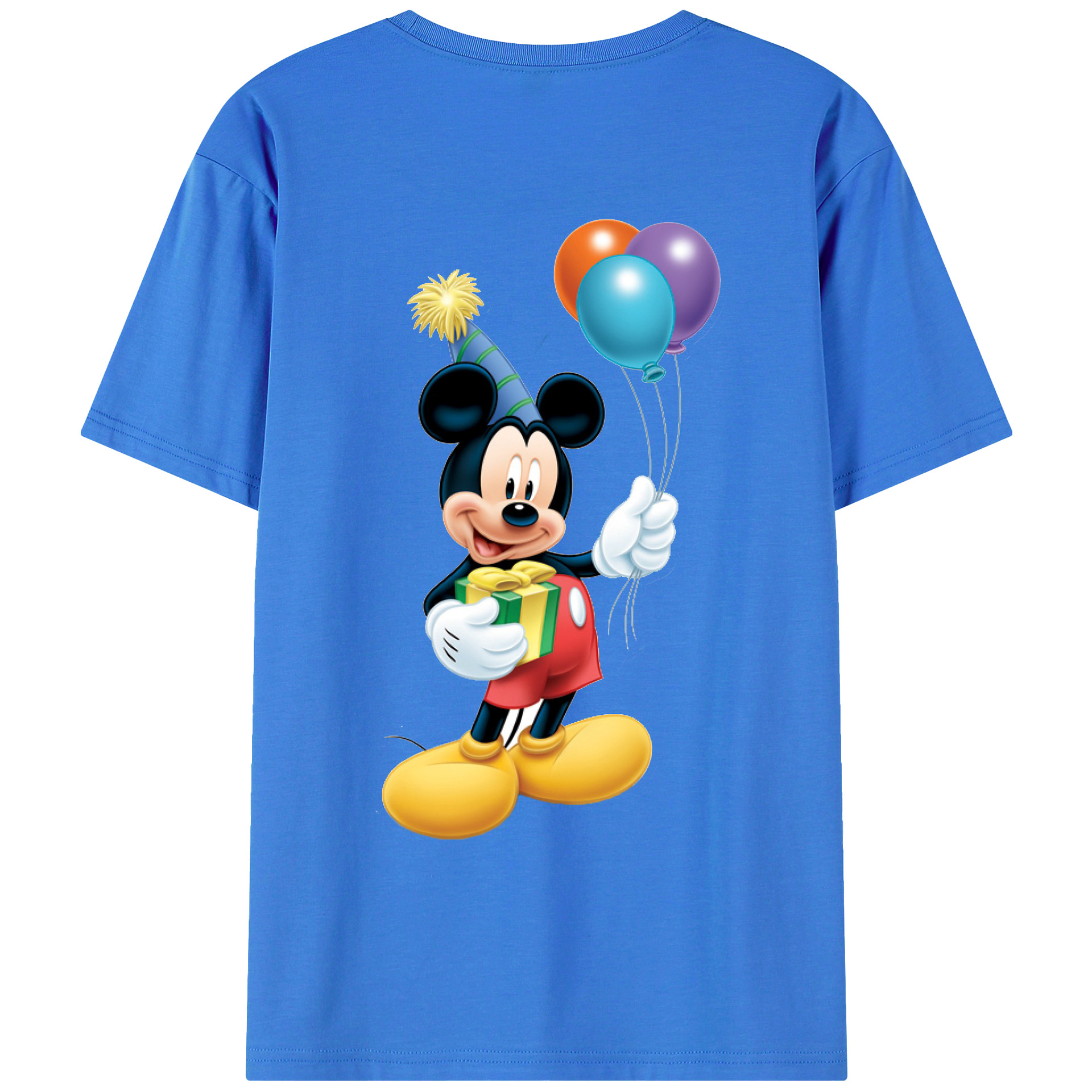 ミッキーマウス Mickey Mouse 綿100％ メンズ半袖Tシャツ（バックプリント） 通気性