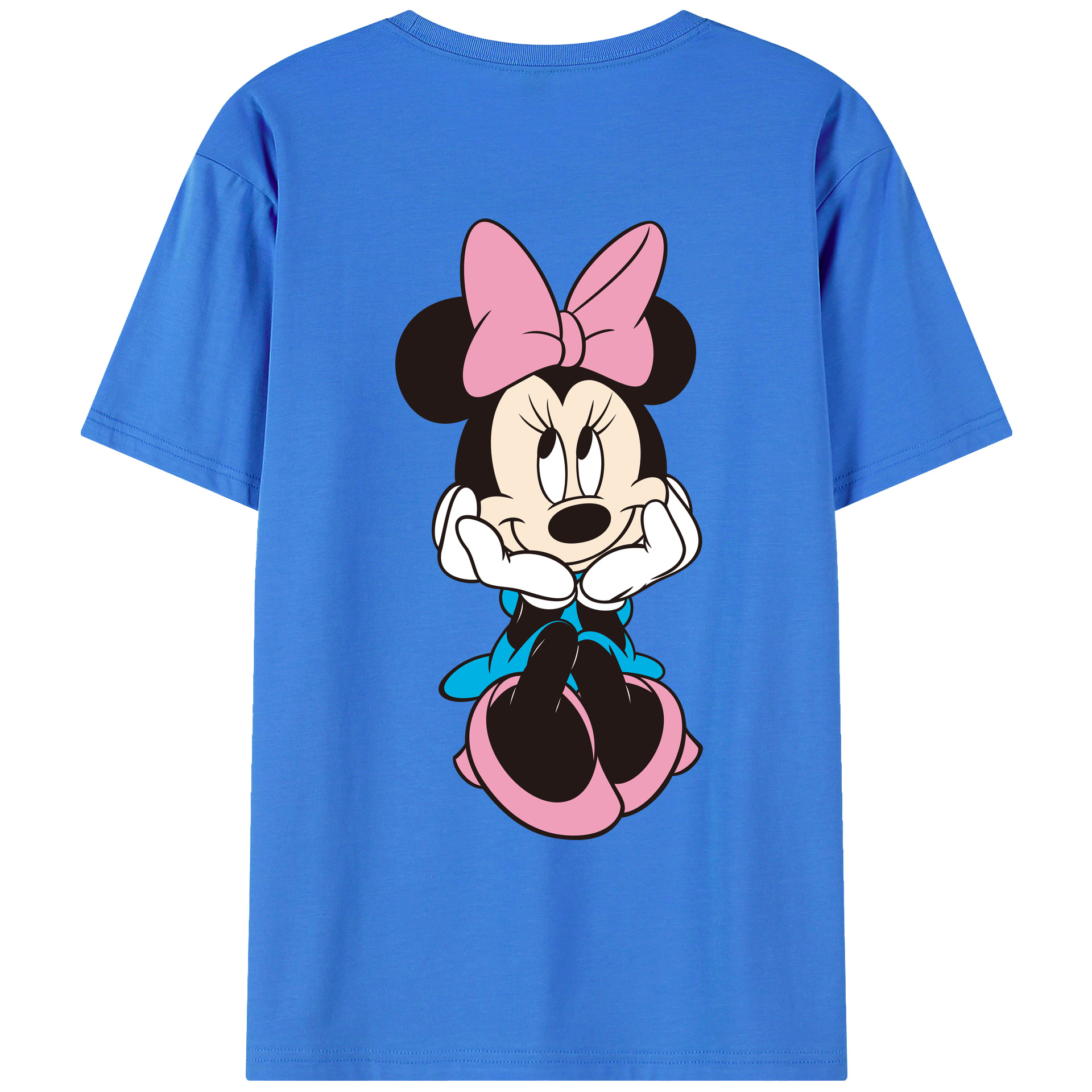 ミッキーマウス Mickey Mouse 綿100％ メンズ半袖Tシャツ（バックプリント） 通気性