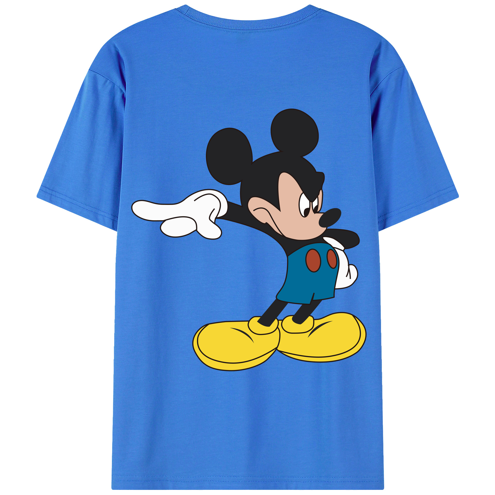 ミッキーマウス Mickey Mouse 綿100％ メンズ半袖Tシャツ（バックプリント） 通気性