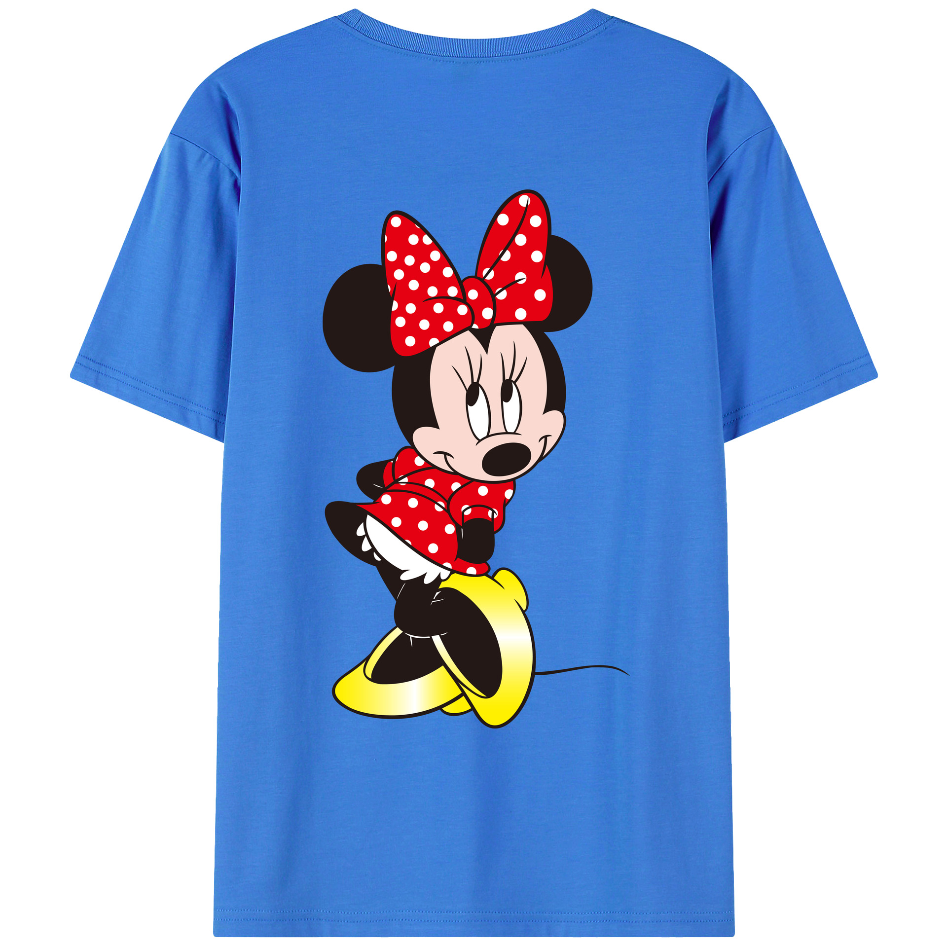 ミッキーマウス Mickey Mouse 綿100％ メンズ半袖Tシャツ（バックプリント） 通気性