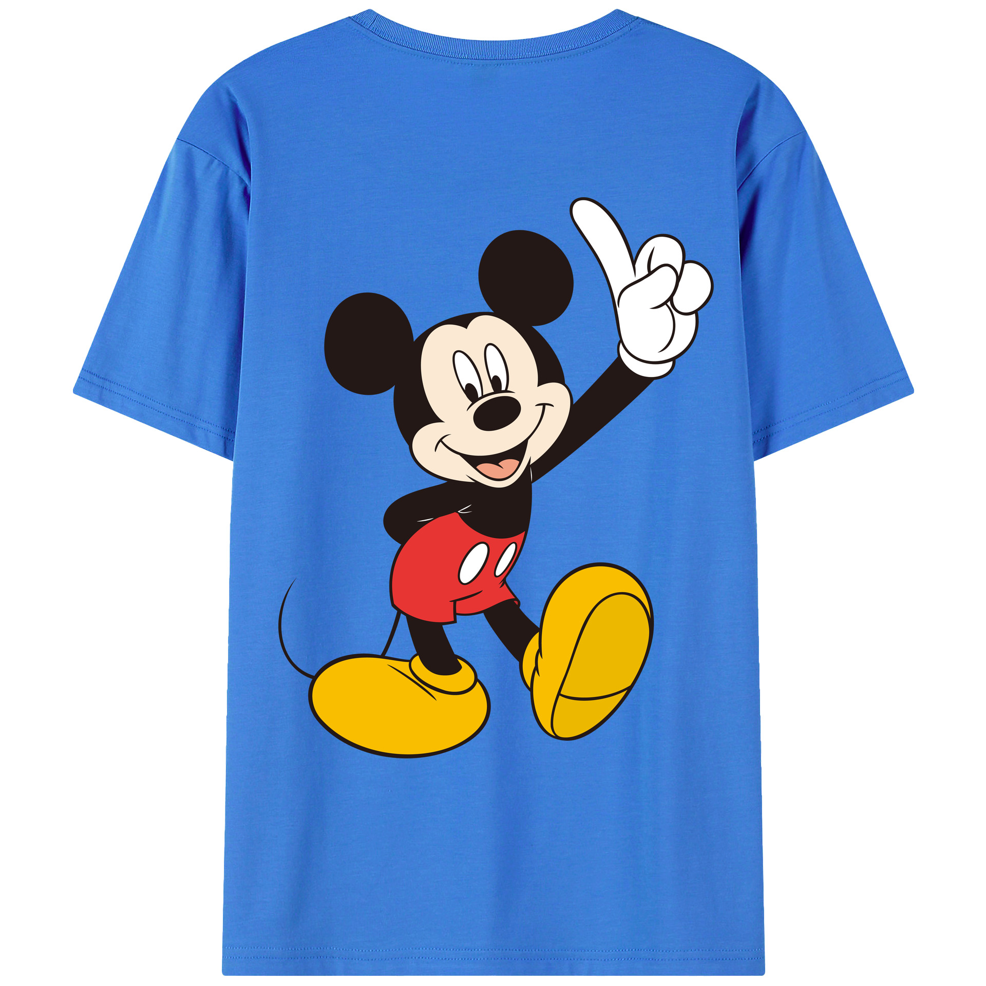 ミッキーマウス Mickey Mouse 綿100％ メンズ半袖Tシャツ（バックプリント） 通気性