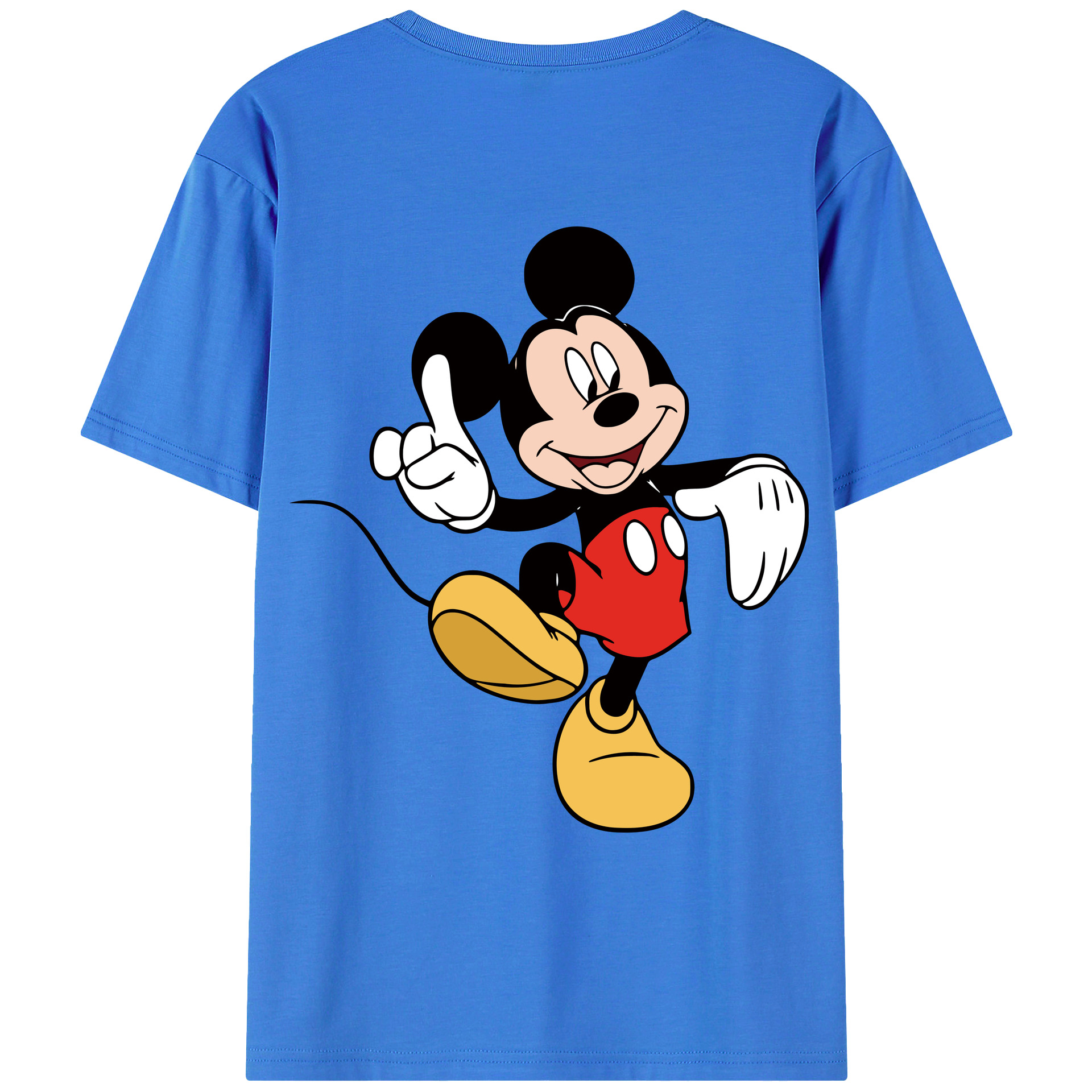 ミッキーマウス Mickey Mouse 綿100％ メンズ半袖Tシャツ（バックプリント） 通気性