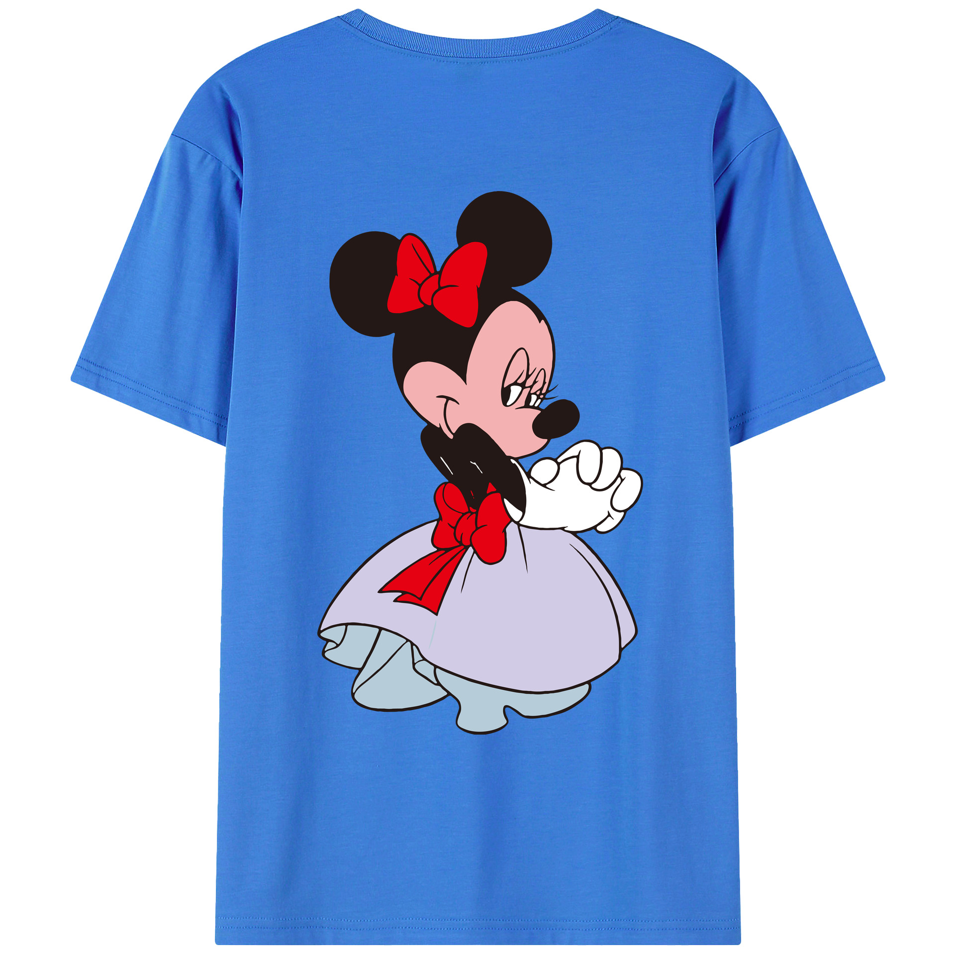 ミッキーマウス Mickey Mouse 綿100％ メンズ半袖Tシャツ（バックプリント） 通気性