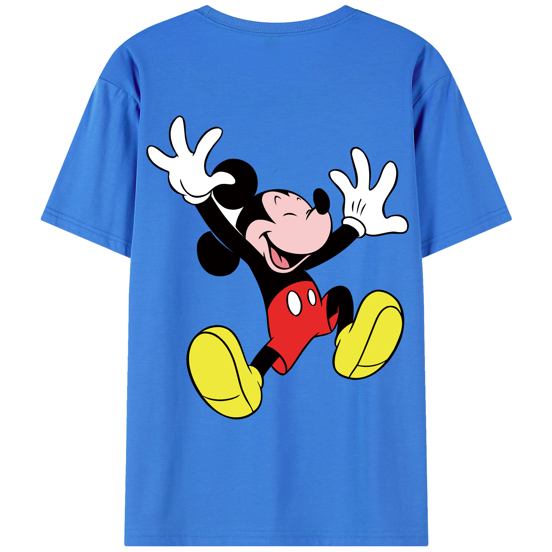 ミッキーマウス Mickey Mouse 綿100％ メンズ半袖Tシャツ（バックプリント） 通気性