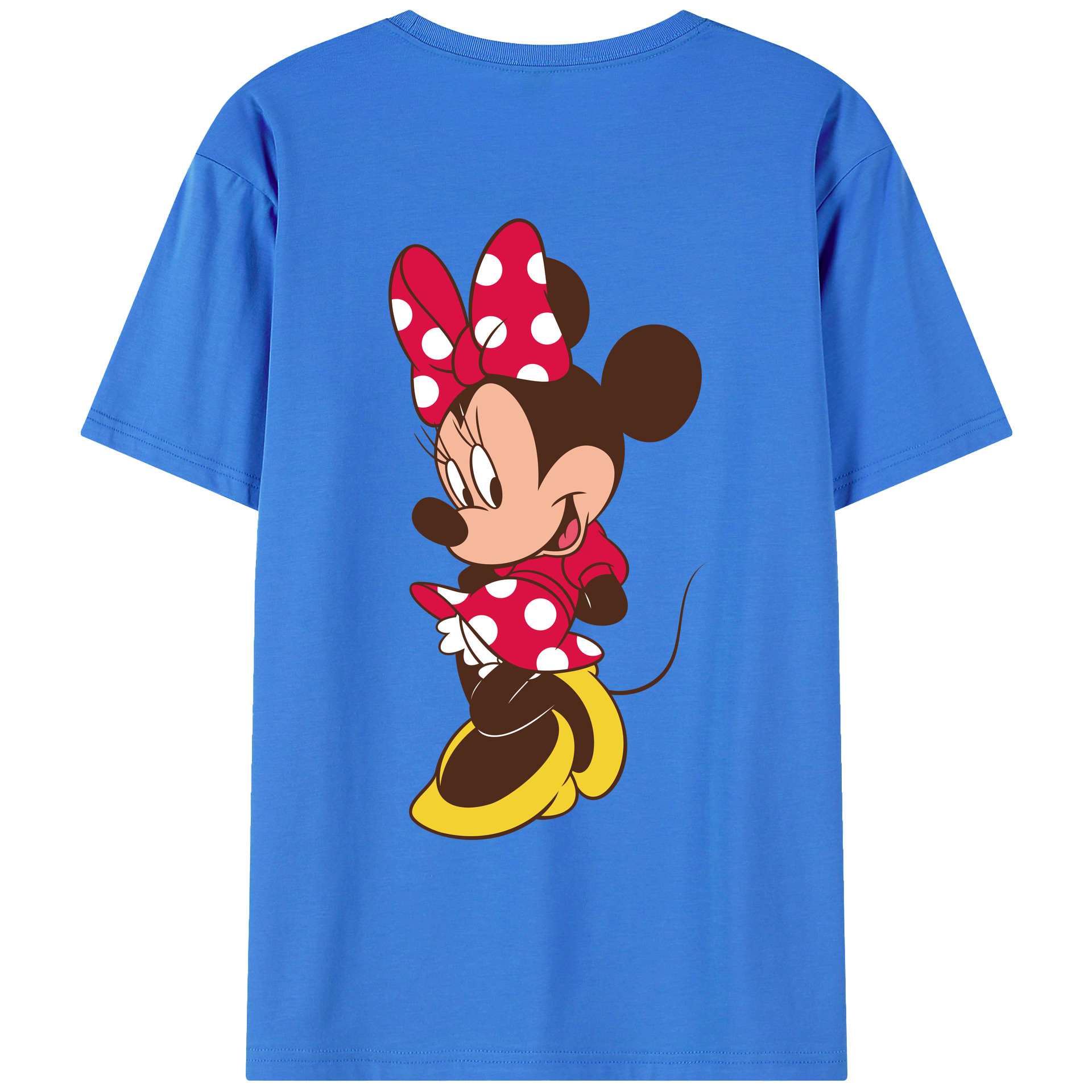 ミッキーマウス Mickey Mouse 綿100％ メンズ半袖Tシャツ（バックプリント） 通気性