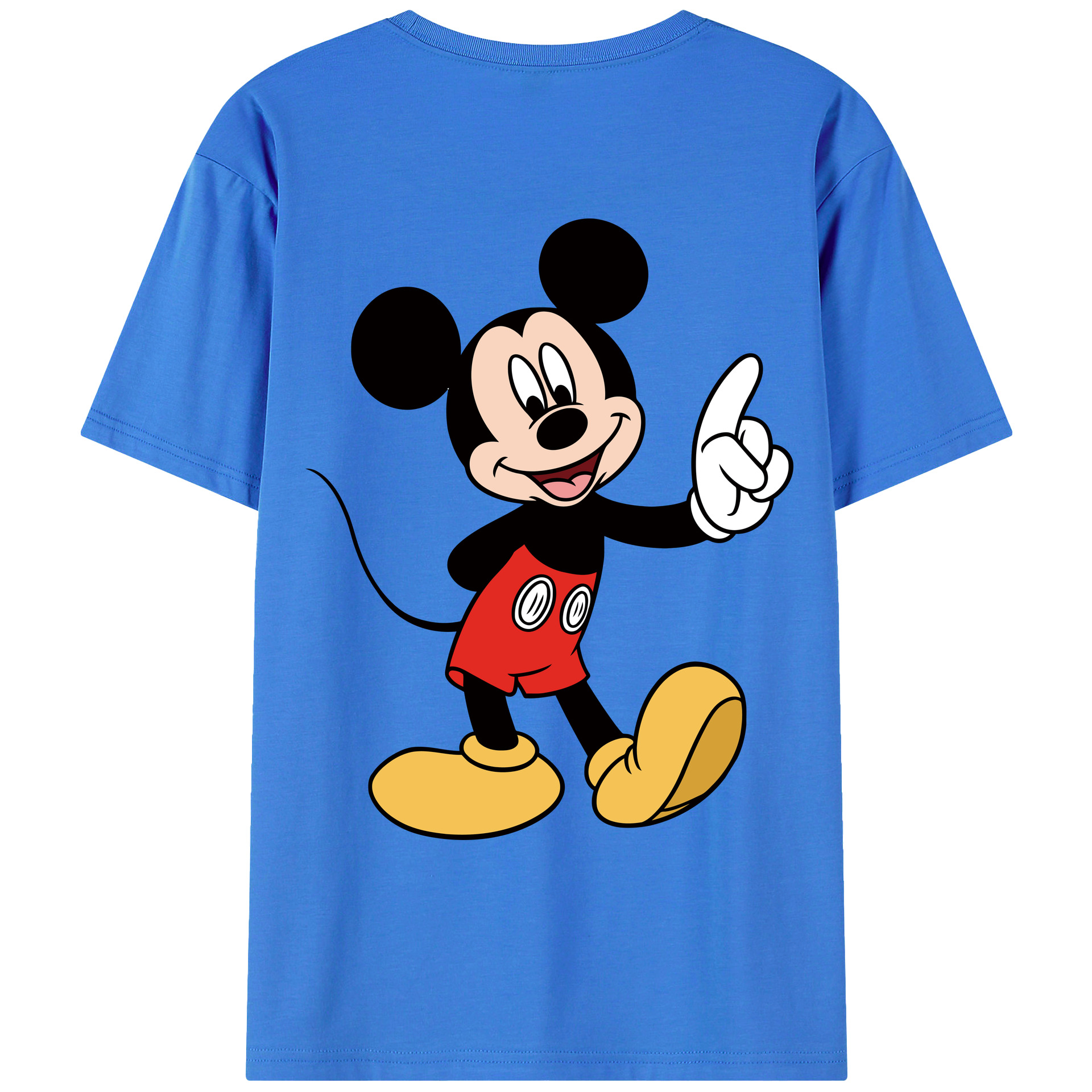 ミッキーマウス Mickey Mouse 綿100％ メンズ半袖Tシャツ（バックプリント） 通気性