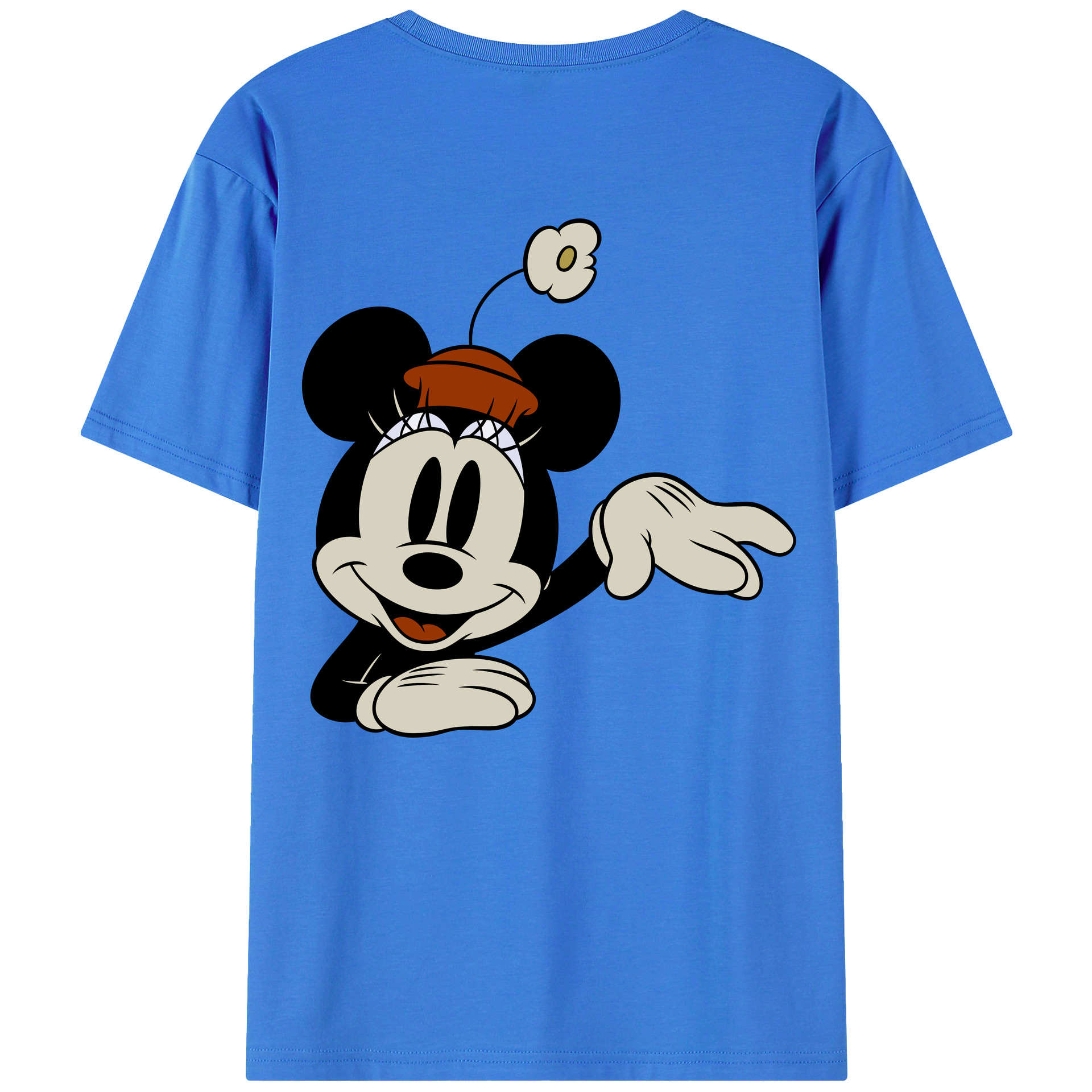 ミッキーマウス Mickey Mouse 綿100％ メンズ半袖Tシャツ（バックプリント） 通気性