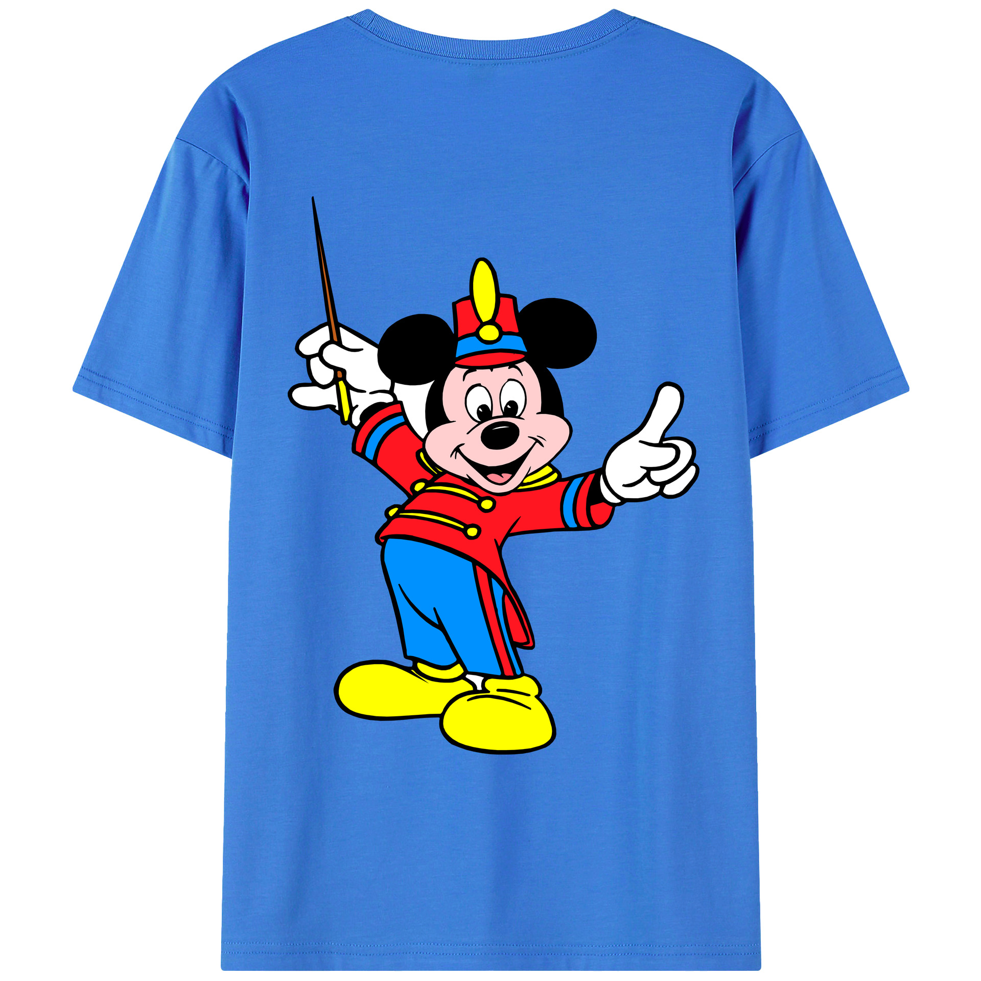ミッキーマウス Mickey Mouse 綿100％ メンズ半袖Tシャツ（バックプリント） 通気性