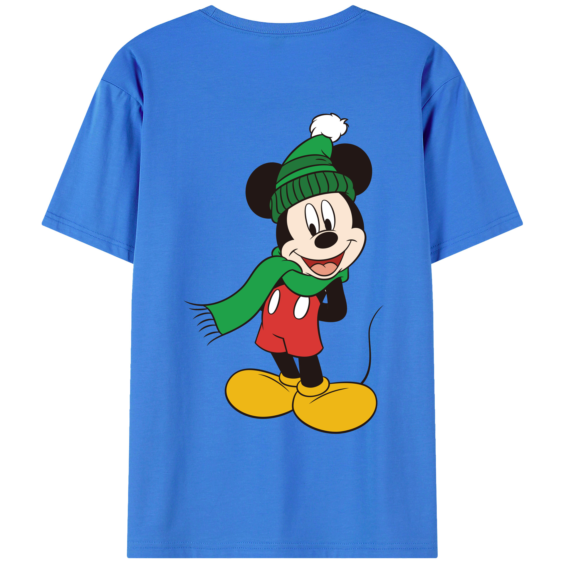 （画像用） ミッキーマウス Mickey Mouse 綿100％ メンズ半袖Tシャツ（バックプリント） 通気性