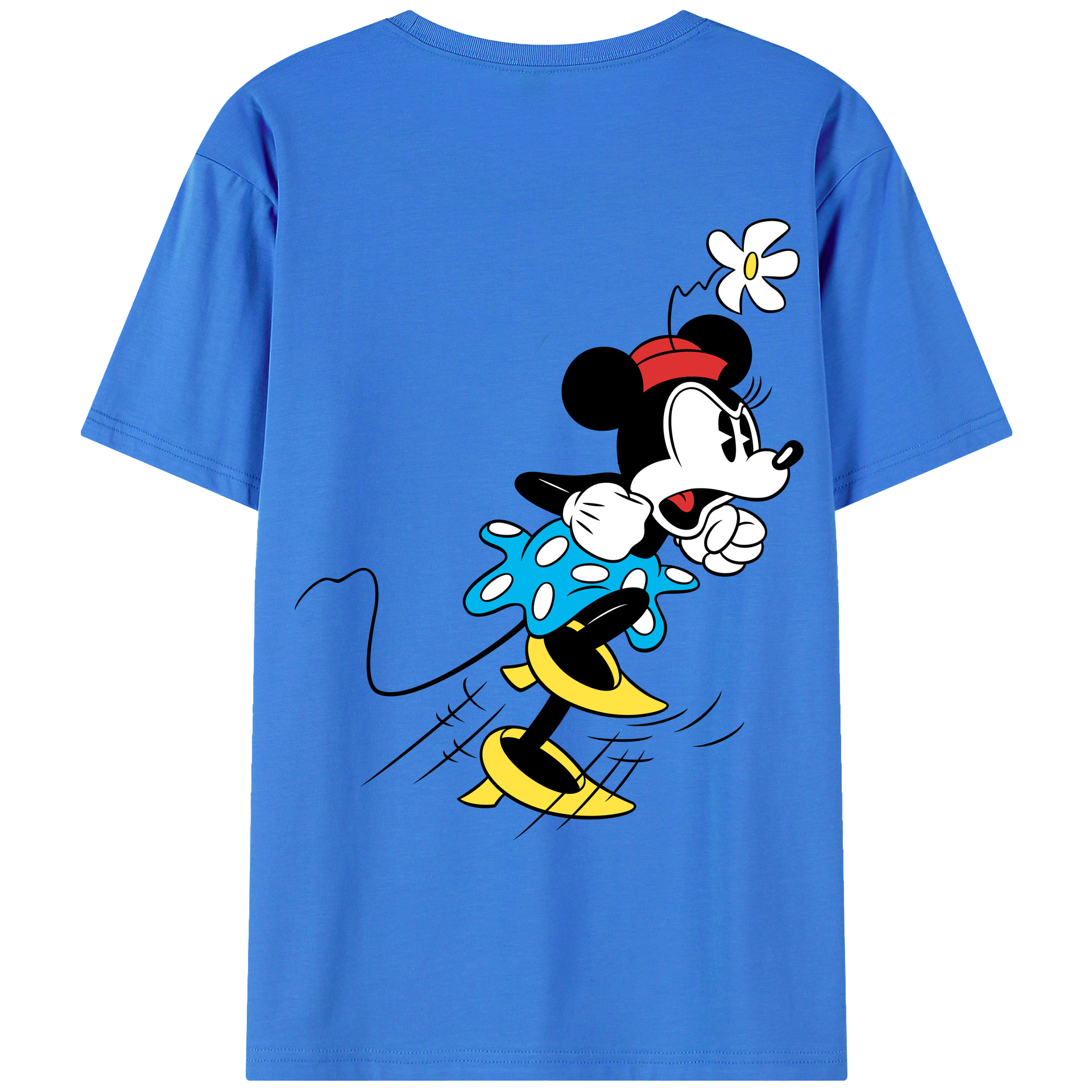 ミッキーマウス Mickey Mouse 綿100％ メンズ半袖Tシャツ（バックプリント） 通気性