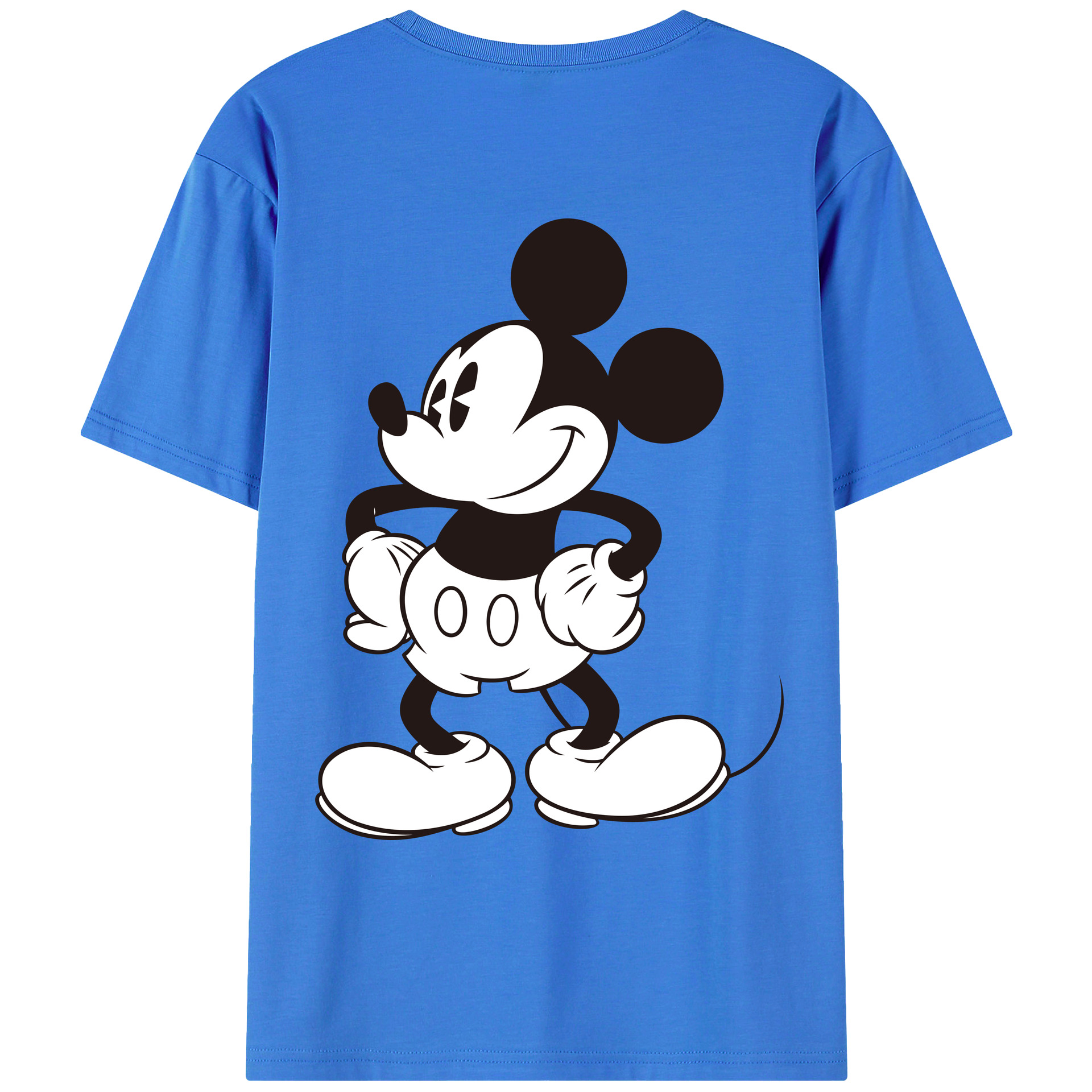 ミッキーマウス Mickey Mouse 綿100％ メンズ半袖Tシャツ（バックプリント） 通気性