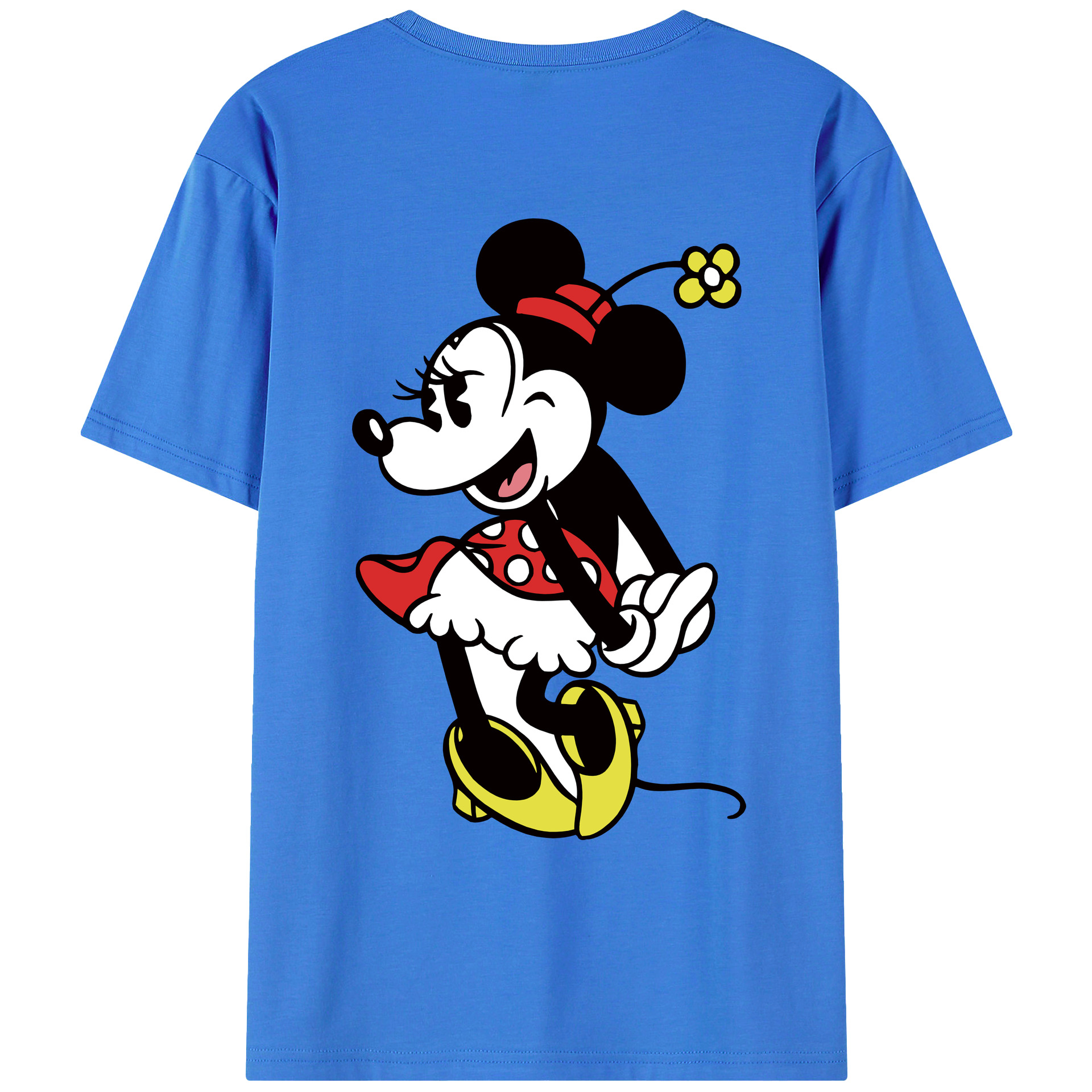 ミッキーマウス Mickey Mouse 綿100％ メンズ半袖Tシャツ（バックプリント） 通気性