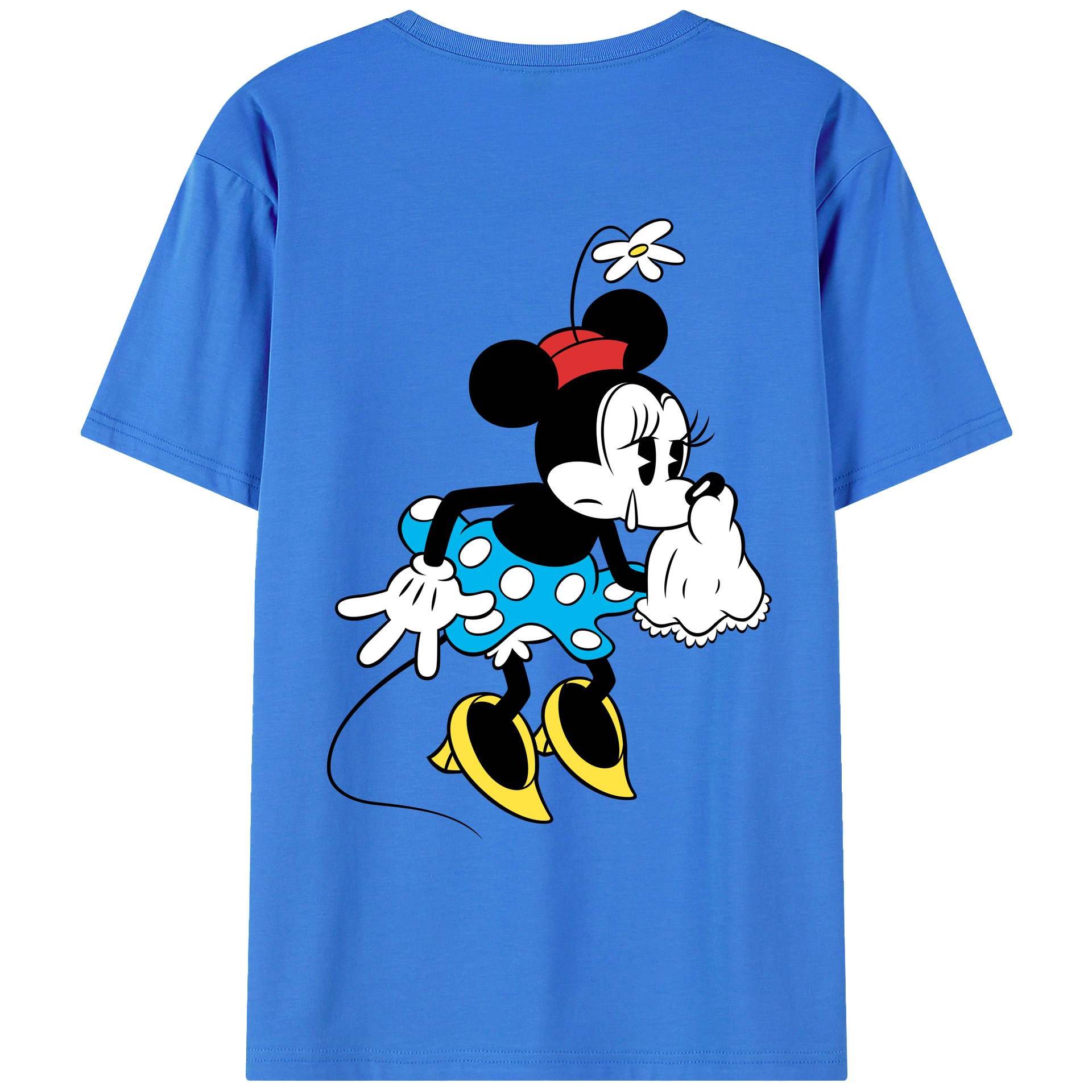 ミッキーマウス Mickey Mouse 綿100％ メンズ半袖Tシャツ（バックプリント） 通気性
