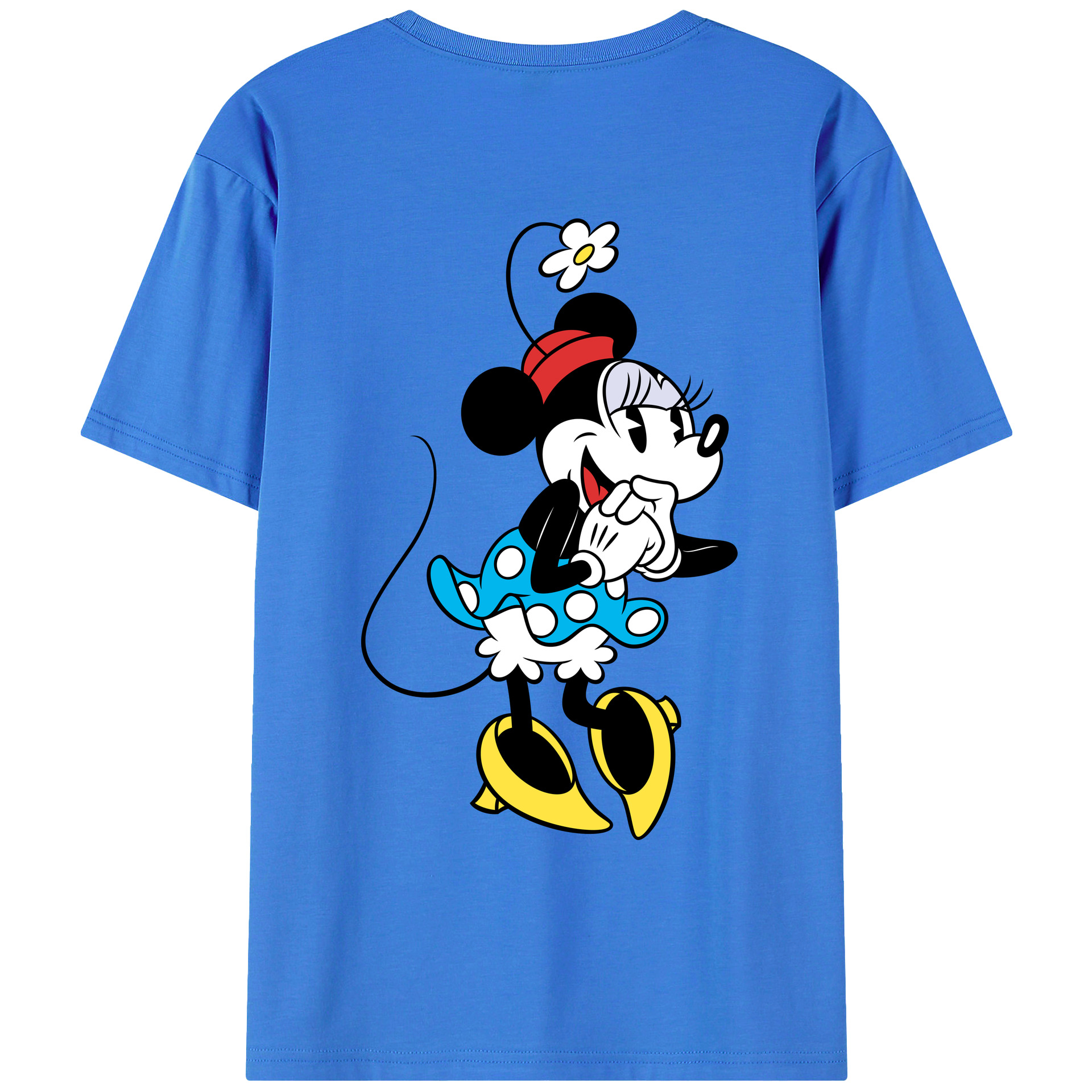 ミッキーマウス Mickey Mouse 綿100％ メンズ半袖Tシャツ（バックプリント） 通気性