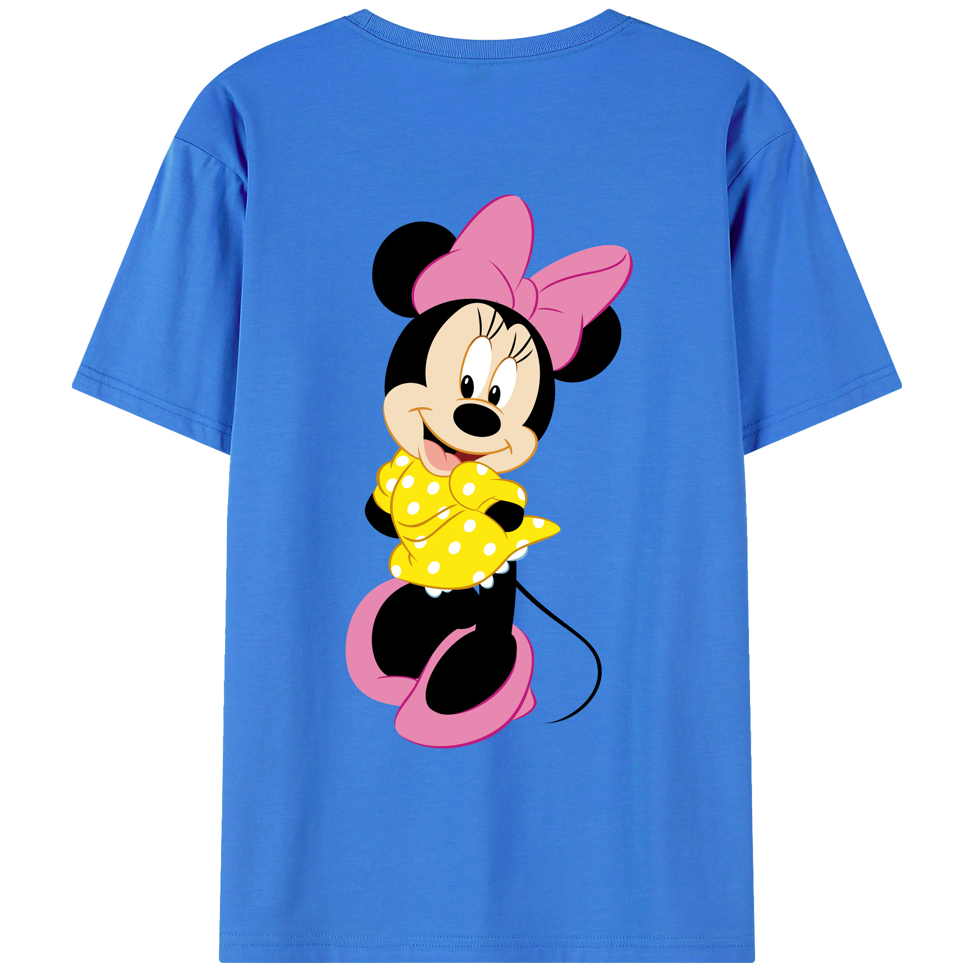 ミッキーマウス Mickey Mouse 綿100％ メンズ半袖Tシャツ（バックプリント） 通気性