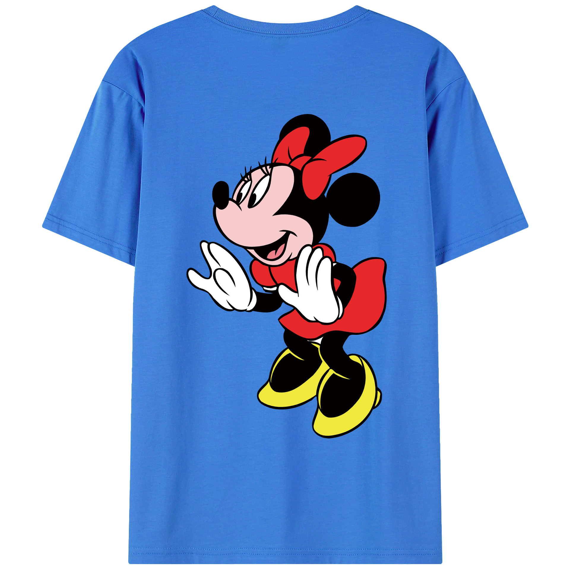 ミッキーマウス Mickey Mouse 綿100％ メンズ半袖Tシャツ（バックプリント） 通気性