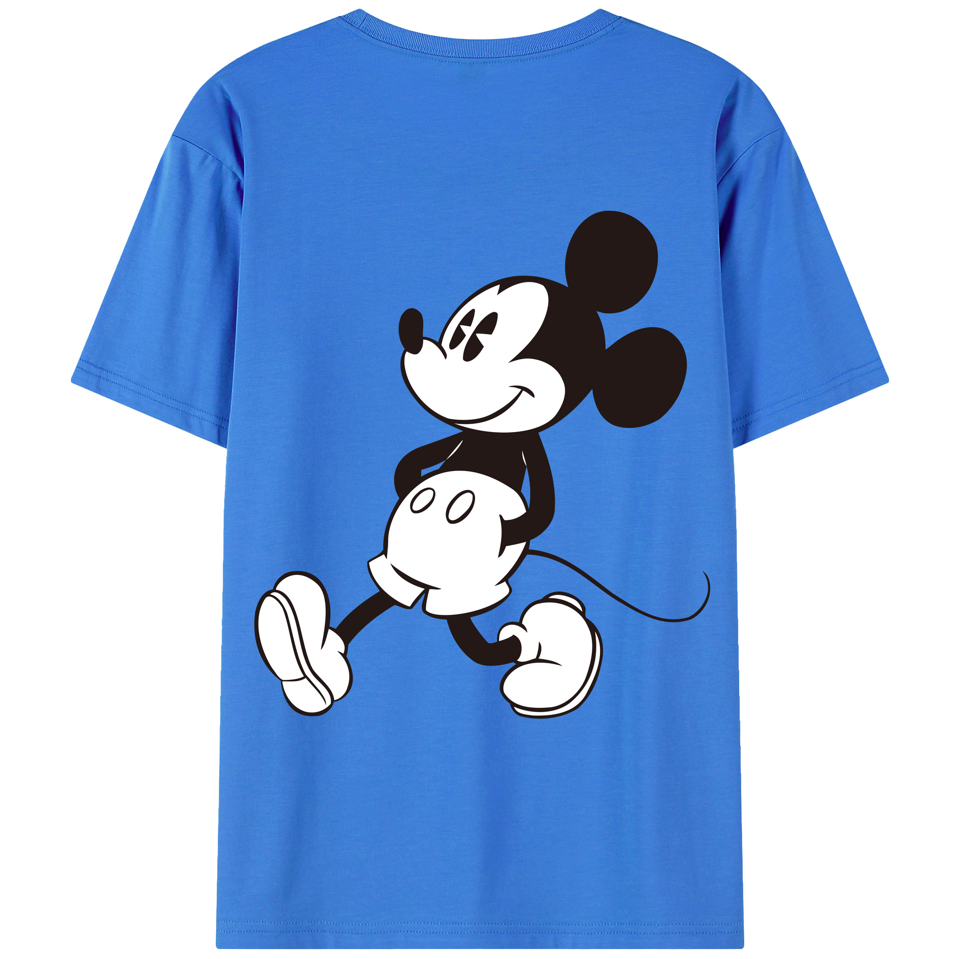 ミッキーマウス Mickey Mouse 綿100％ メンズ半袖Tシャツ（バックプリント） 通気性