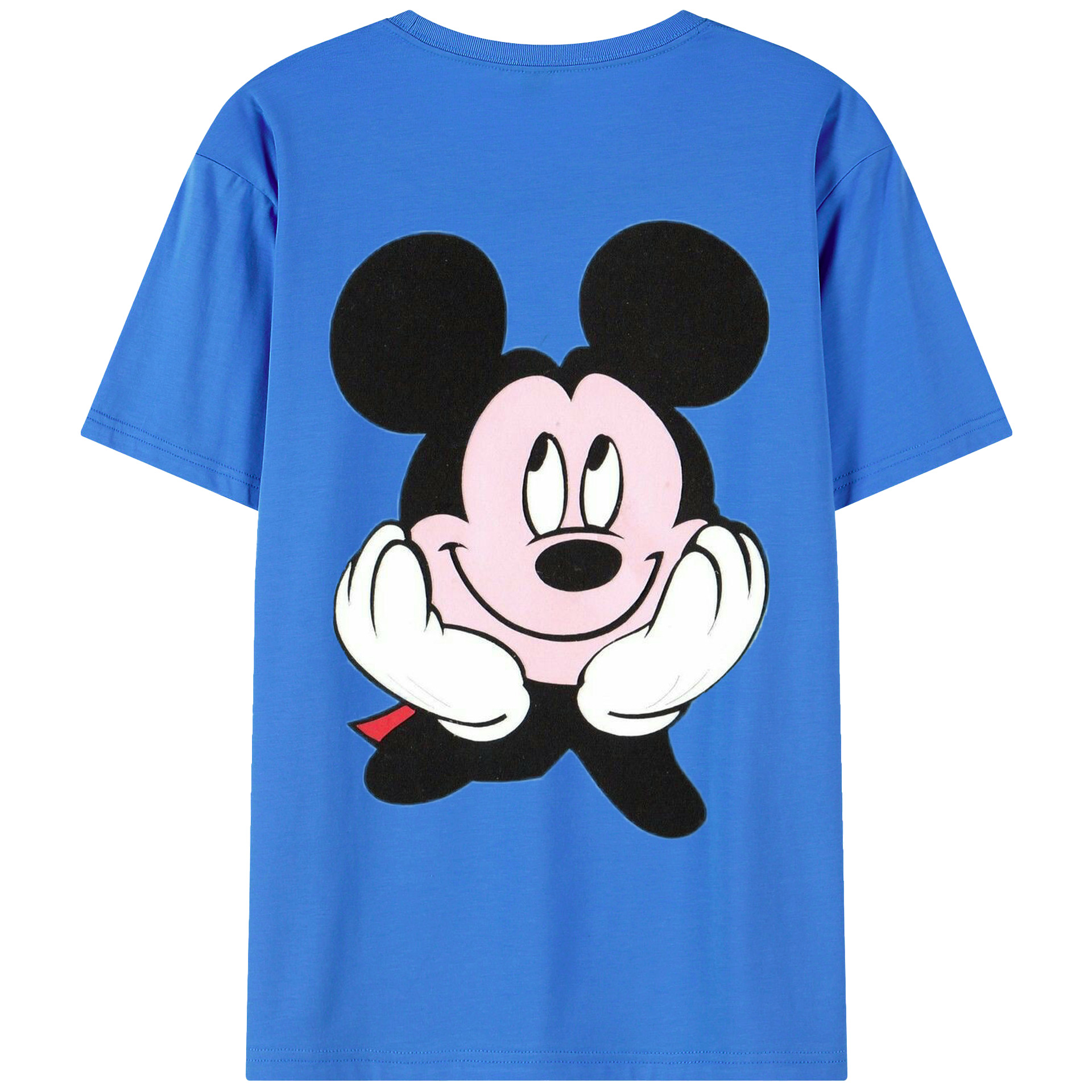 ミッキーマウス Mickey Mouse 綿100％ メンズ半袖Tシャツ（バックプリント） 通気性