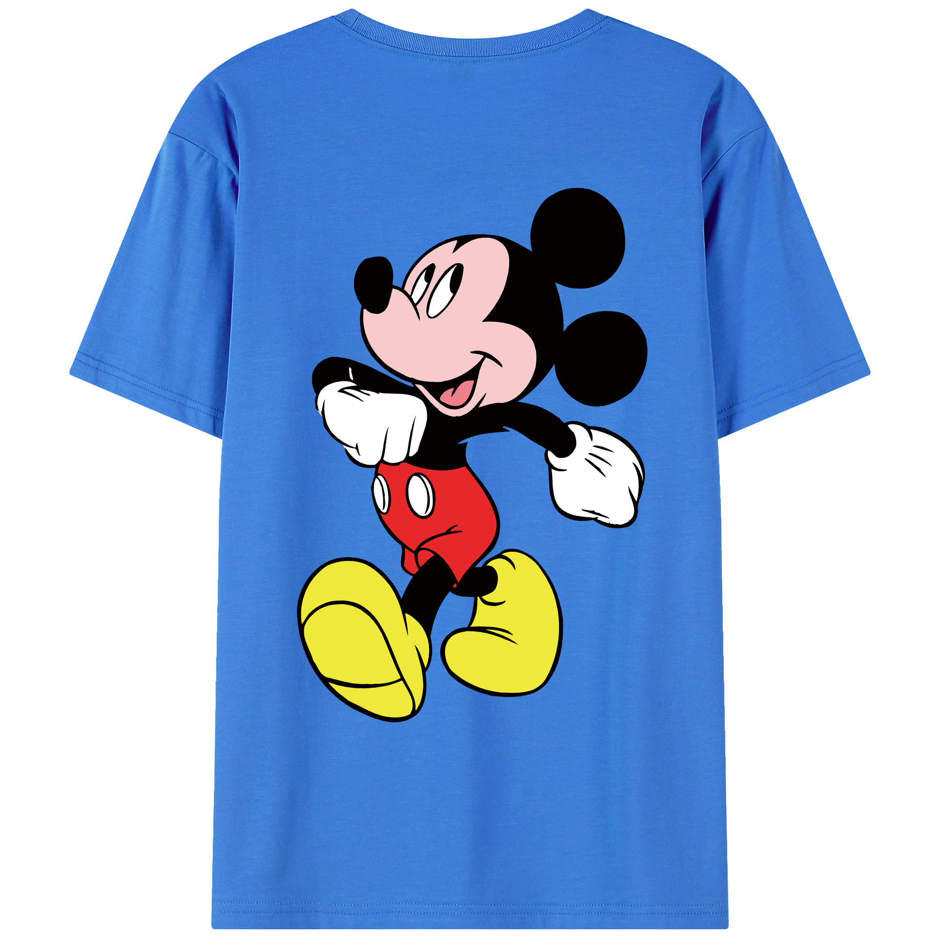 ミッキーマウス Mickey Mouse 綿100％ メンズ半袖Tシャツ（バックプリント） 通気性