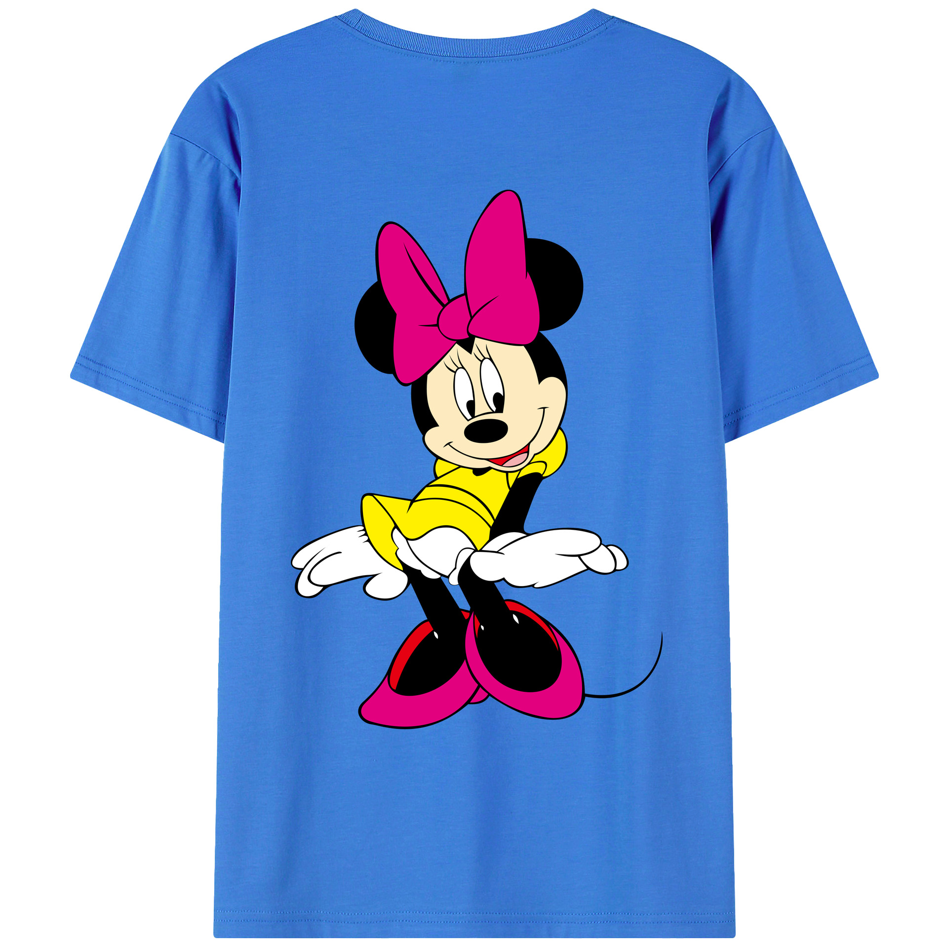ミッキーマウス Mickey Mouse 綿100％ メンズ半袖Tシャツ（バックプリント） 通気性