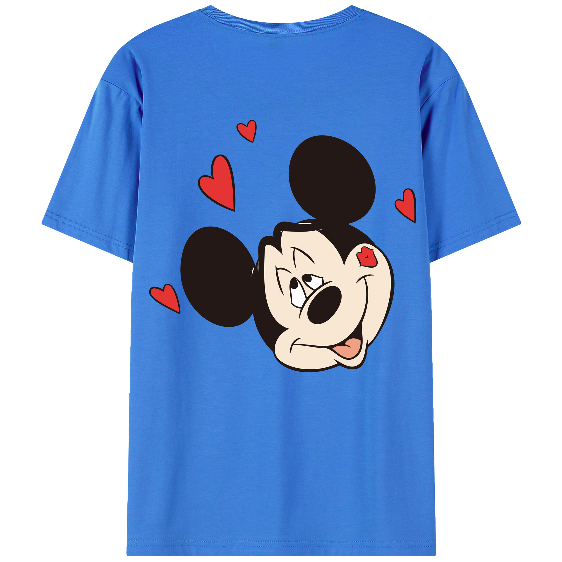 ミッキーマウス Mickey Mouse 綿100％ メンズ半袖Tシャツ（バックプリント） 通気性