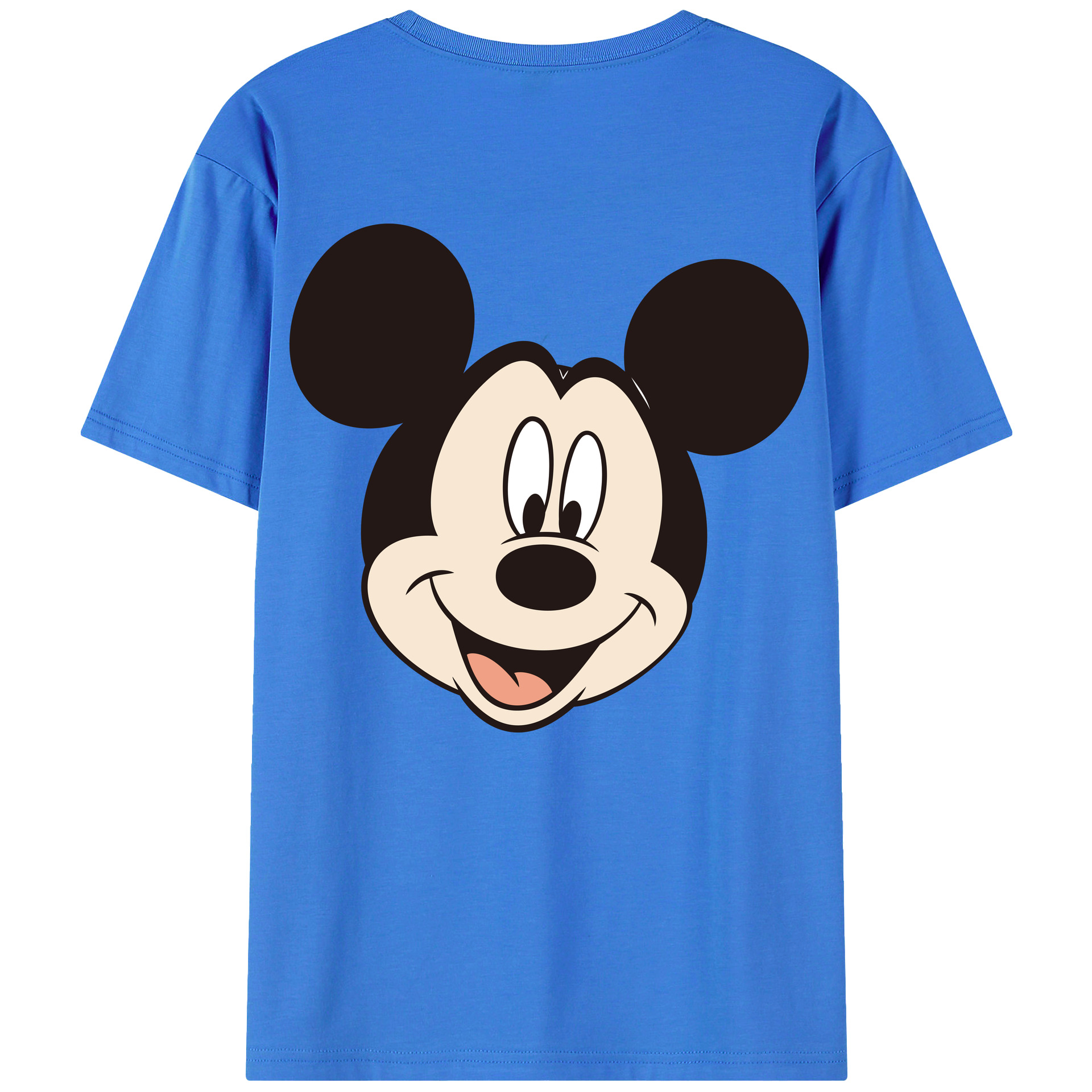 ミッキーマウス Mickey Mouse 綿100％ メンズ半袖Tシャツ（バックプリント） 通気性
