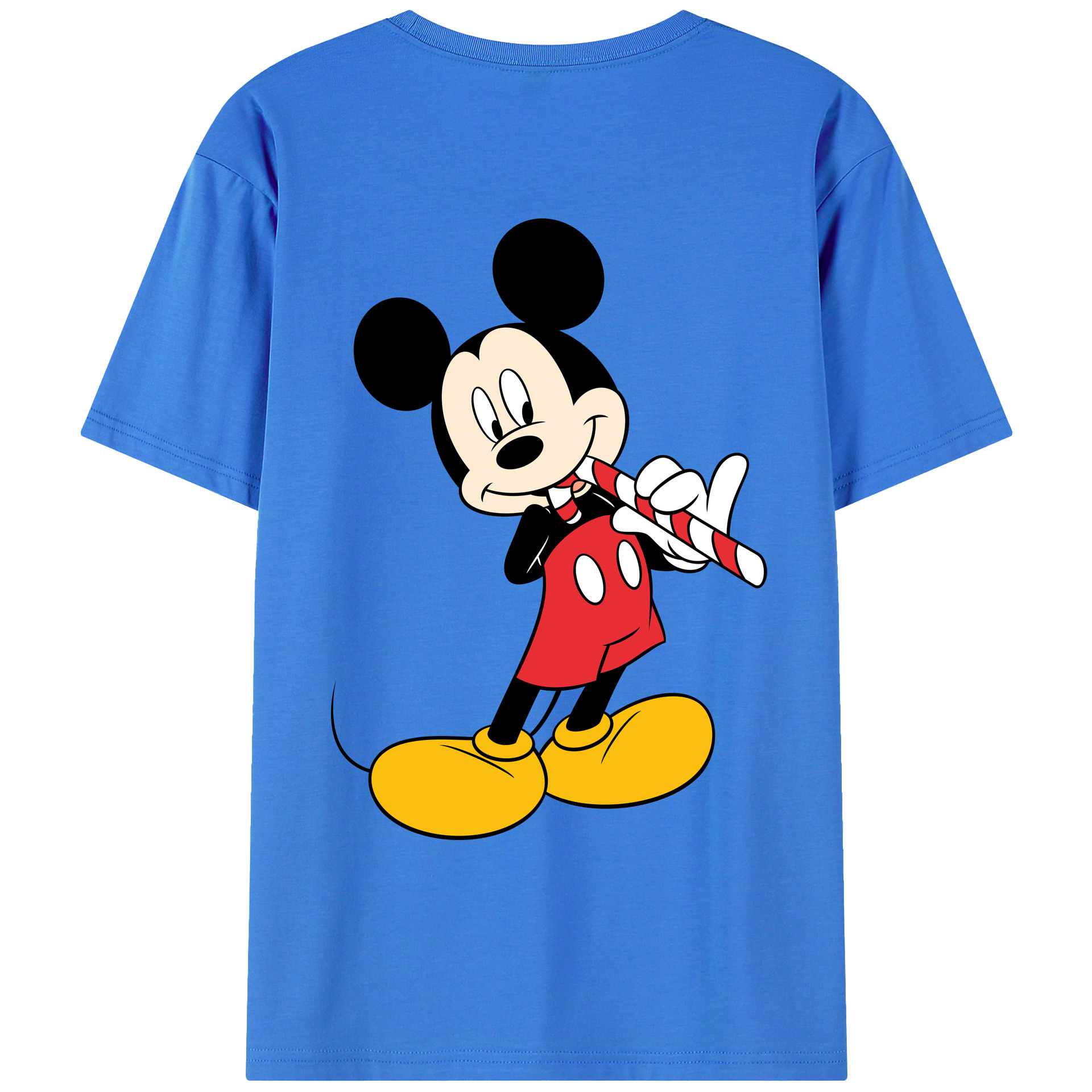 ミッキーマウス Mickey Mouse 綿100％ メンズ半袖Tシャツ（バックプリント） 通気性
