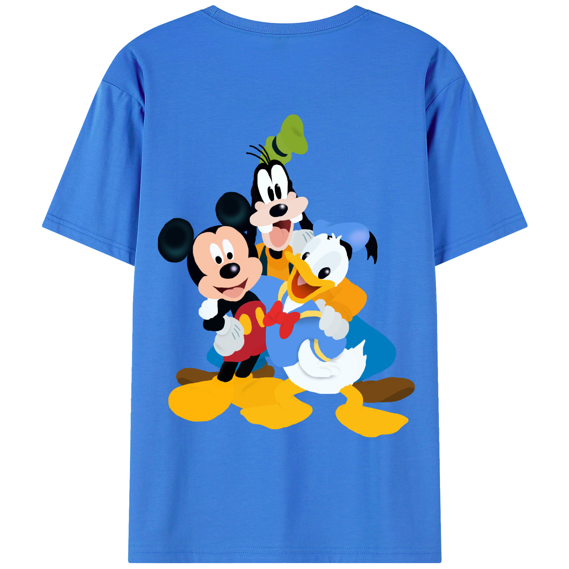 ミッキーマウス Mickey Mouse 綿100％ メンズ半袖Tシャツ（バックプリント） 通気性