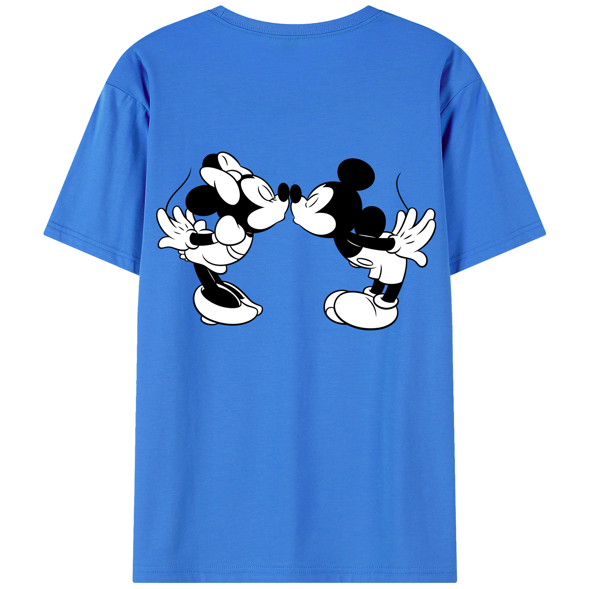 ミッキーマウス Mickey Mouse 綿100％ メンズ半袖Tシャツ（バックプリント） 通気性