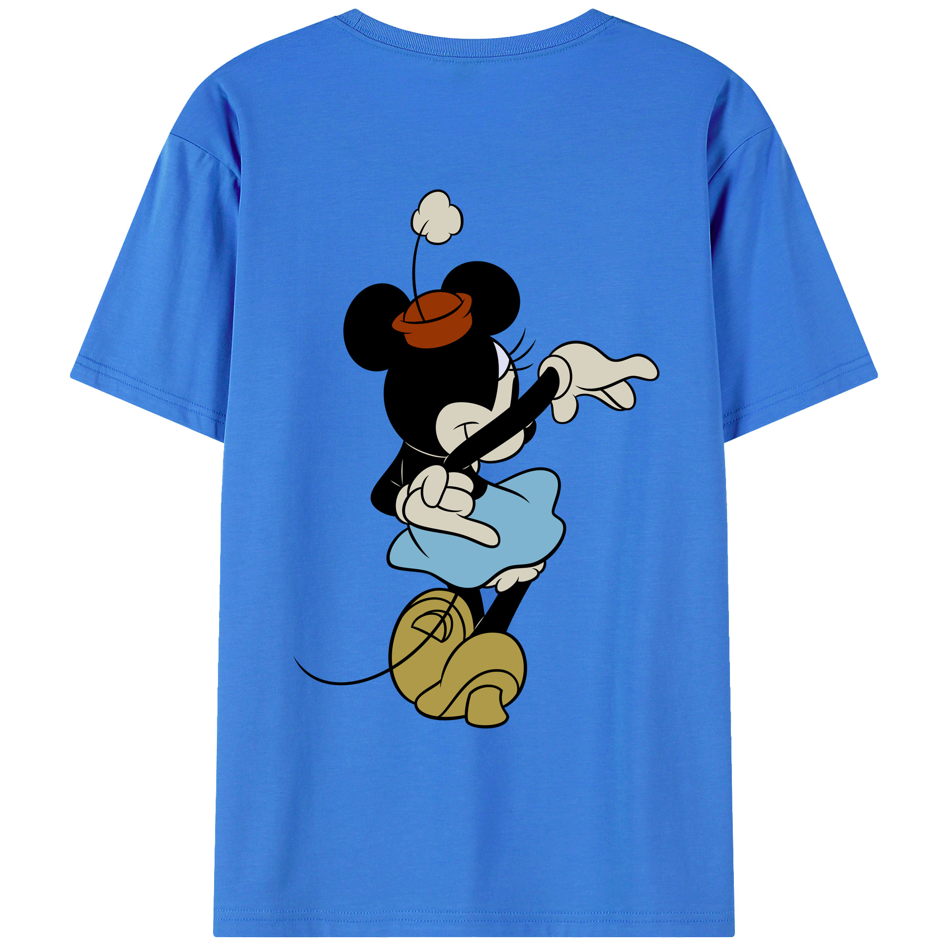 ミッキーマウス Mickey Mouse 綿100％ メンズ半袖Tシャツ（バックプリント） 通気性