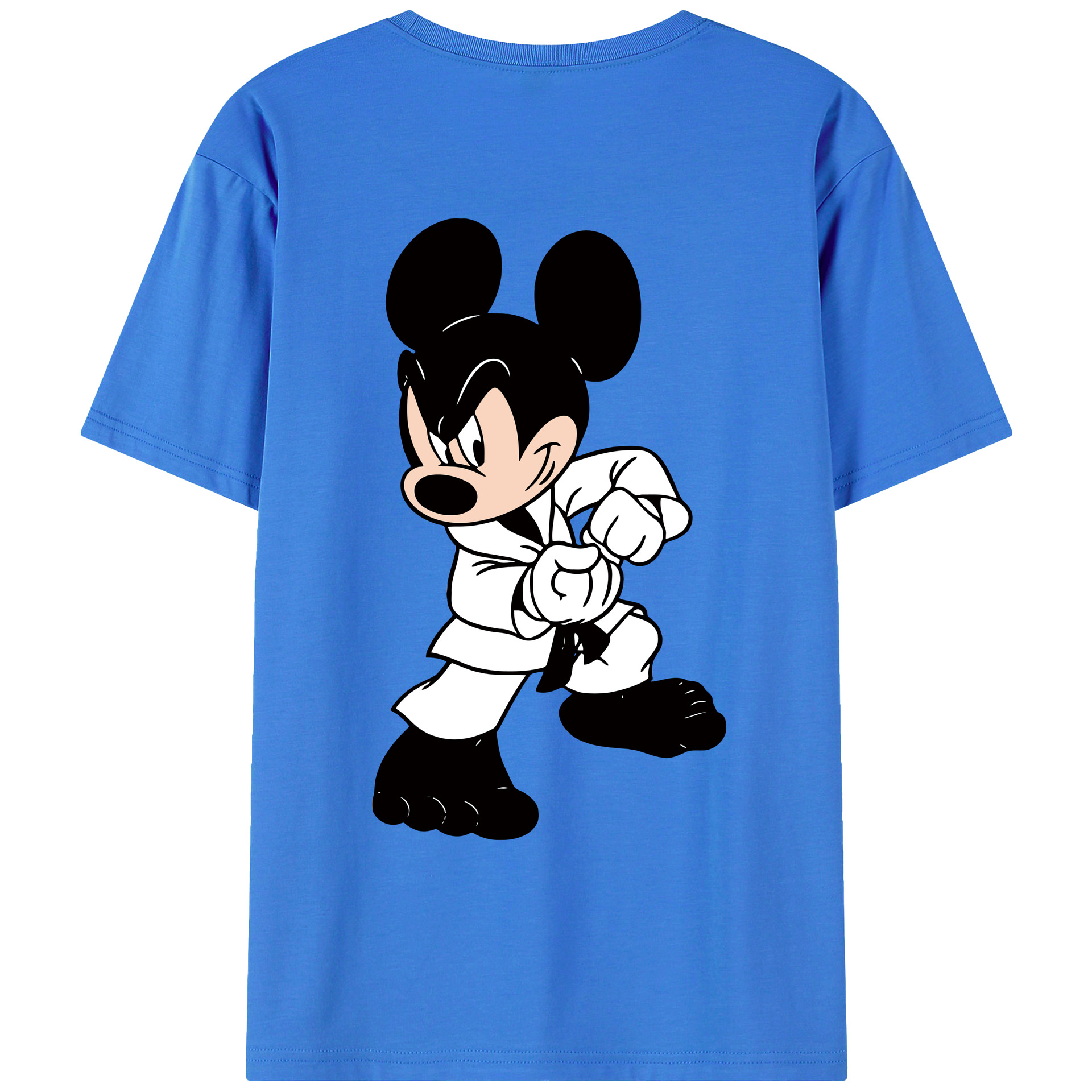 ミッキーマウス Mickey Mouse 綿100％ メンズ半袖Tシャツ（バックプリント） 通気性